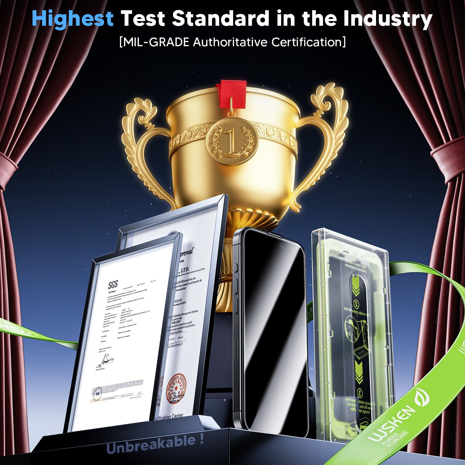 WSKEN for Iphone 16 Pro Privacy Screen Protector - [28&deg;Anti Spy][Auto-Dust Removal]Anti Glare Full Coverage 9H Hardness Tempered Glass Easy Installation,Bubble Free,Anti Fingerprint,Anti Scratch image number 3