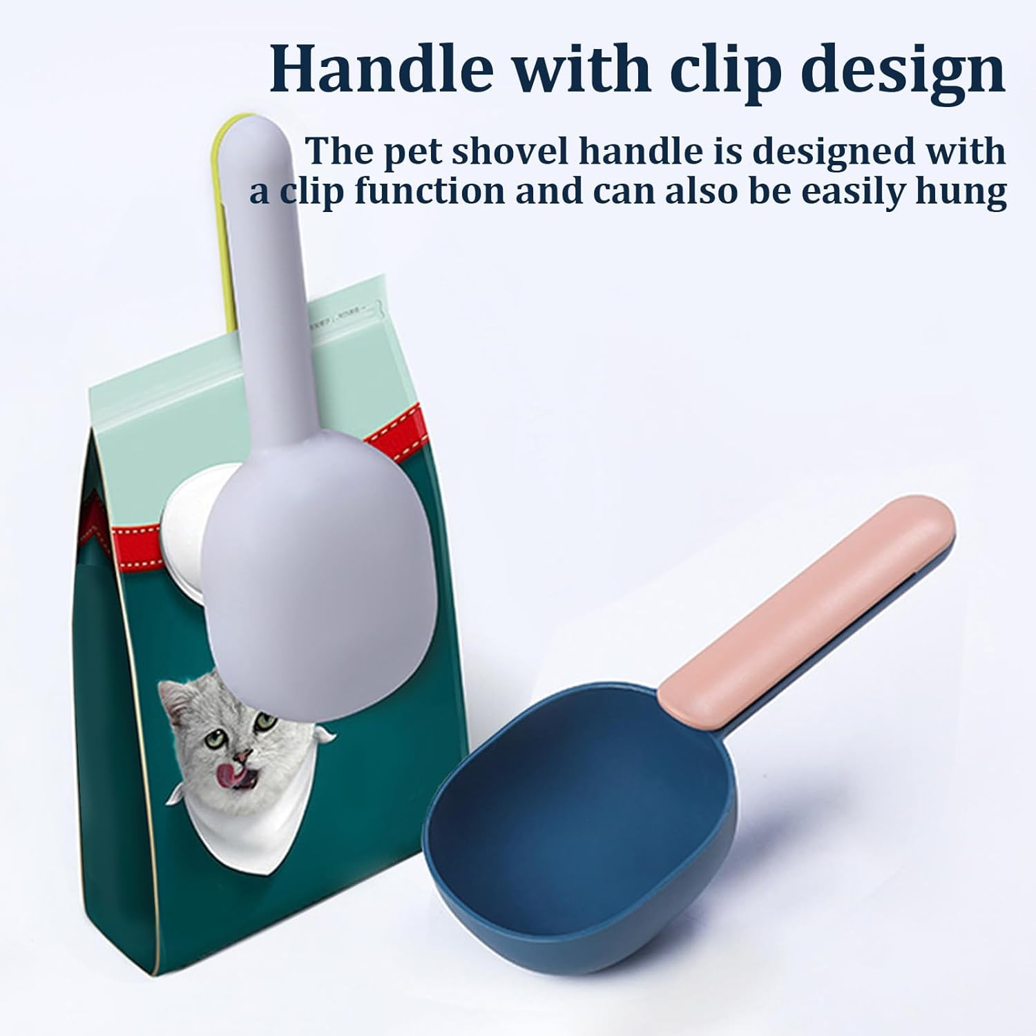 Cisolen Pack of 2 Scoop for Dog Food Pets Handle with Clip Food Scoop for Pets Food Spoon for Dogs Cats Pet Food Dog image number 5