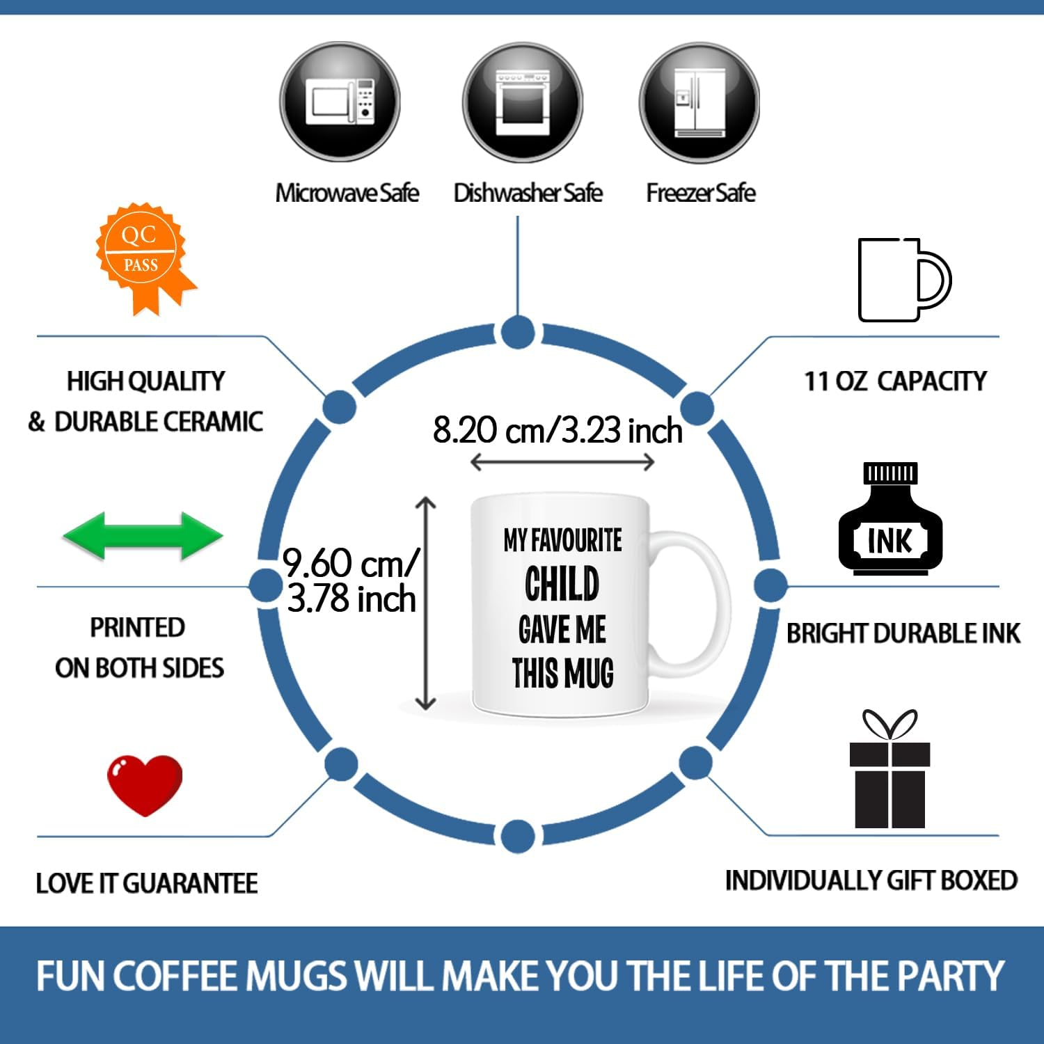 Funny Birthday Gifts from Father Mother Favourite Child Mug 11Oz, My Favourite Child Give Me This Mug for Dad and Mum image number 4