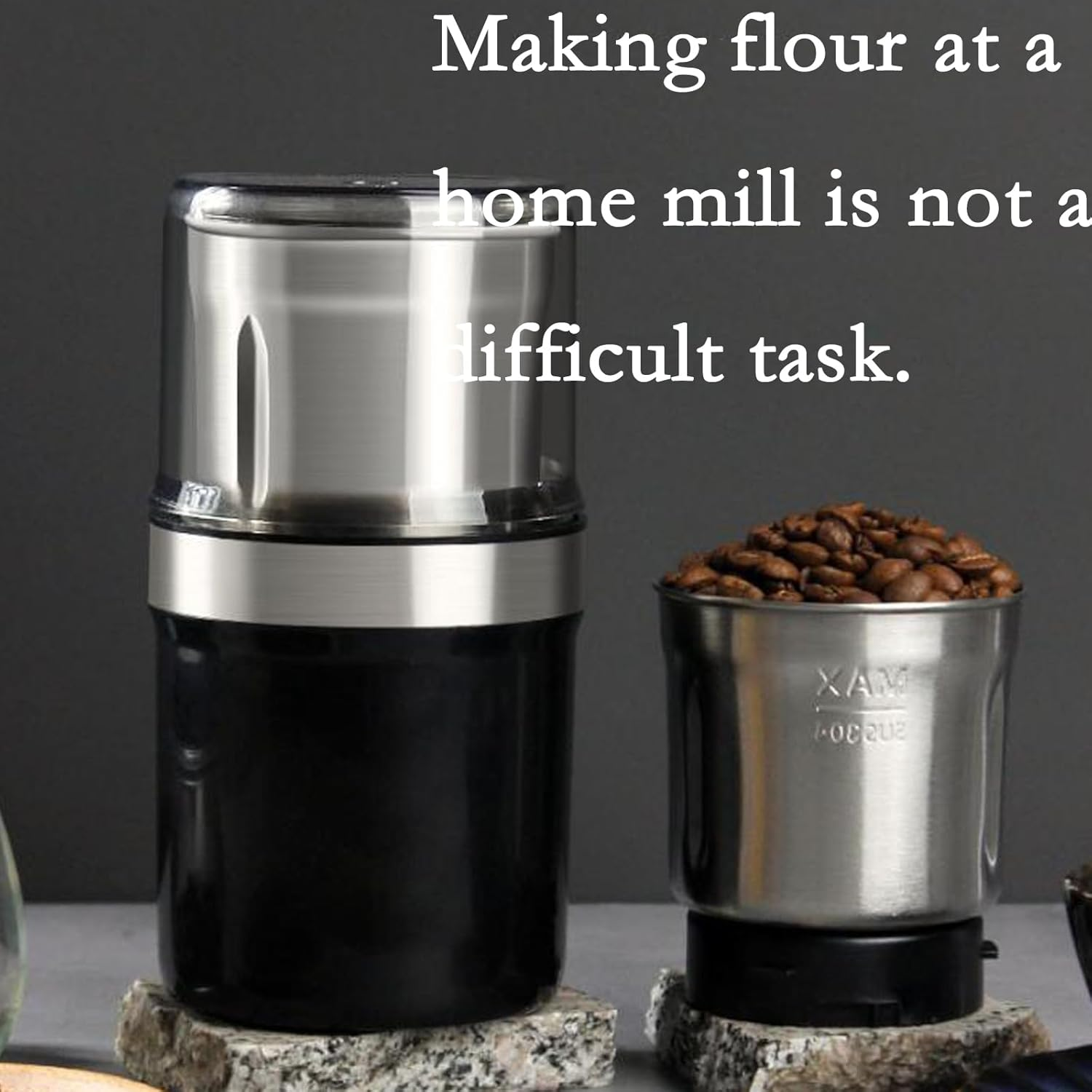 Electric Multi-Use Cup Grinder Large Capacity Stainless Steel, Detachable Cup, Coffee Grinder & Spice Grinder for Home Kitchen (#1) image number 5