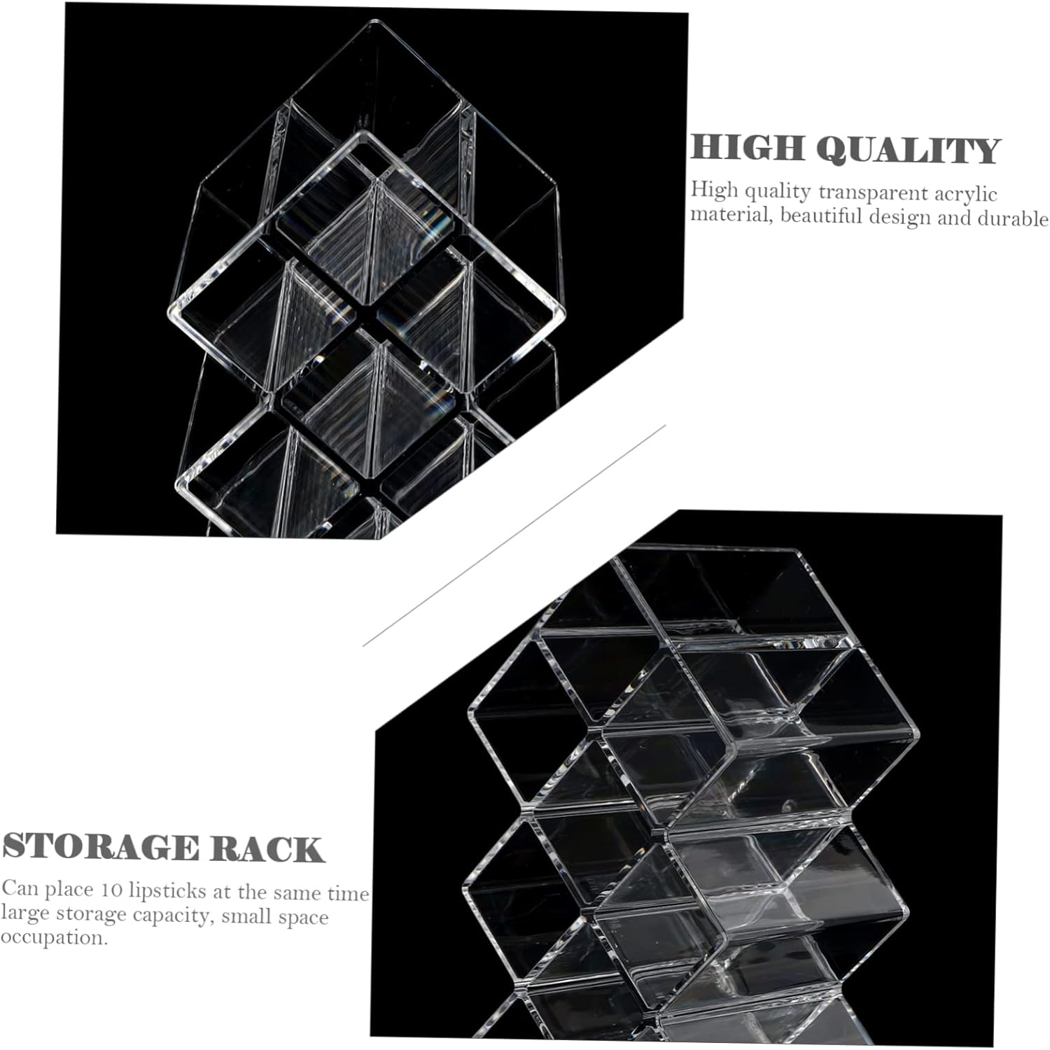 FRCOLOR Cosmetics Storage Rack Acrylic Lipstick Display Stand for Lipstick and Lip Balm Organization Tabletops in Bedrooms Living Rooms image number 4