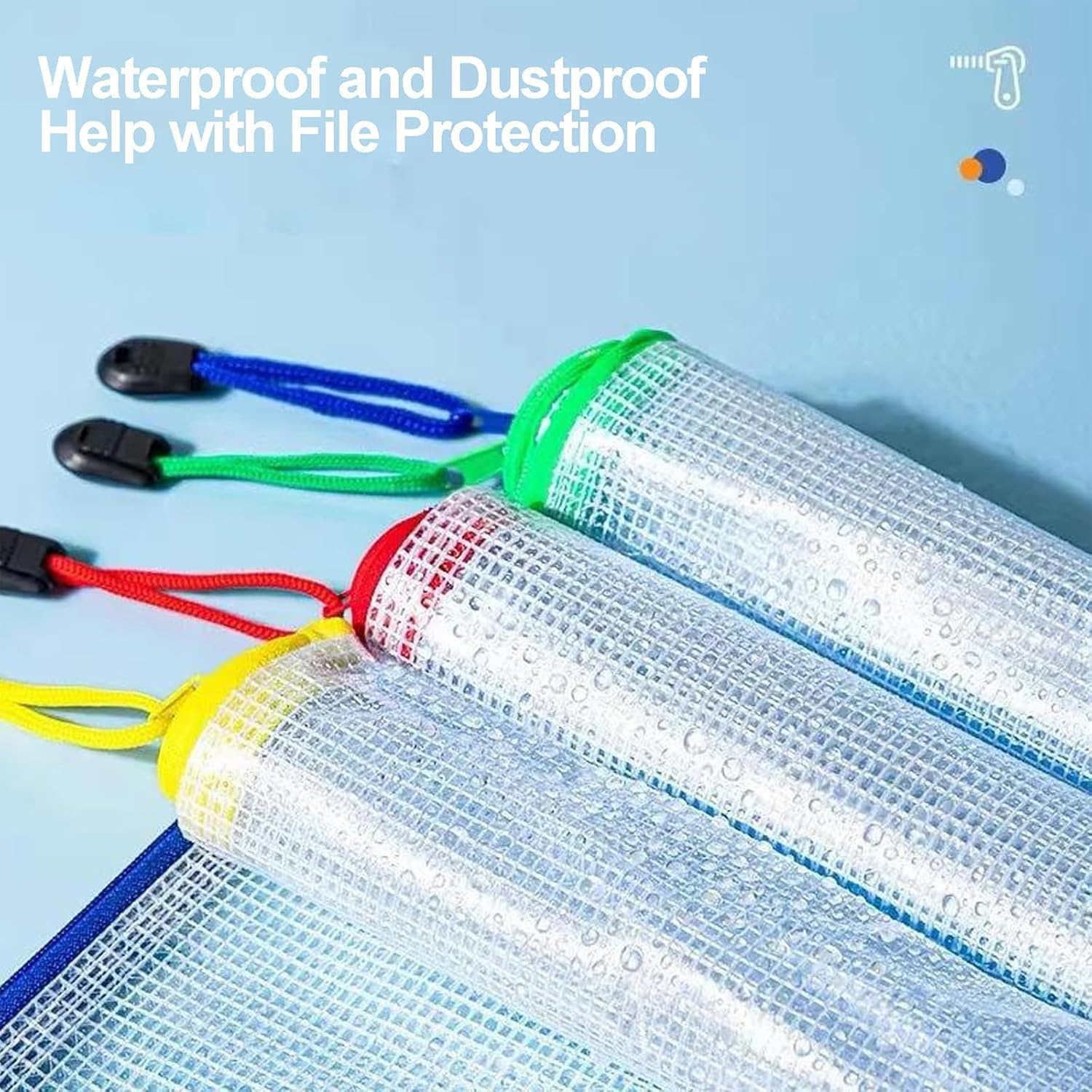 Mesh Zipper Pouch Set of 36 Waterproof PVC File Pockets Thickened Durable Zipper Bags Assorted Colors Perfect for Organizing Office Supplies Documents and Travel Essentials Safe and Eco-Friendly