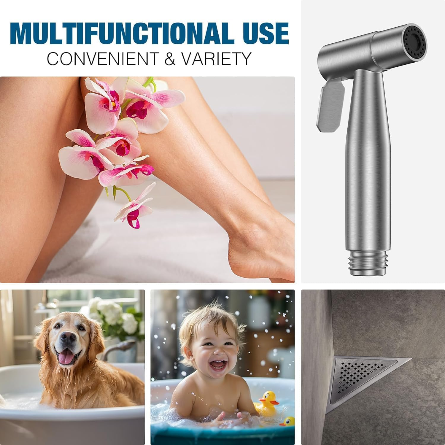 Handheld Bidet Sprayer for Toilet, Muslim Shower Water Jet Sprayer for Toilet, Cloth Diaper Sprayer Bidets for Existing Toilets, Adjustable Water Pressure Toilet Bidet Sprayer with Bidet Hose ﻿