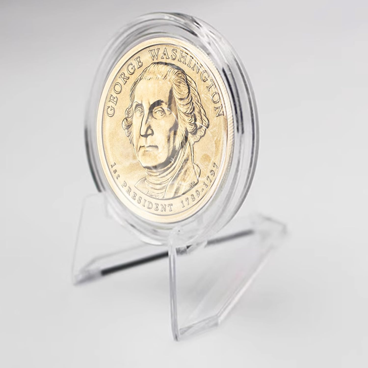 30 Packs Card Display Stand Acrylic Easel Stands Coin Display Easel Holder Mini Card Stands Sports Card Holder for Coin Graded Card Challenge Medals Sports Card Baseball Card Trading Card image number 2