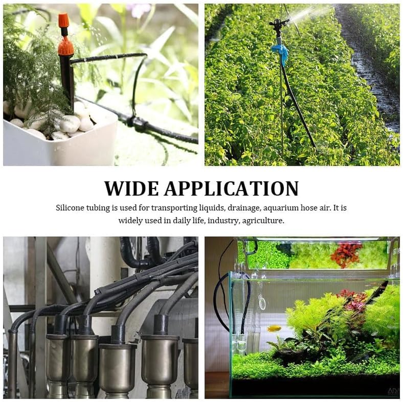 1M / 3.28Ft Length Black Silicone Tube, Food Grade Flexible Rubber Tubing for Daily Life, Industry & Agriculture, 6 * 10Mm