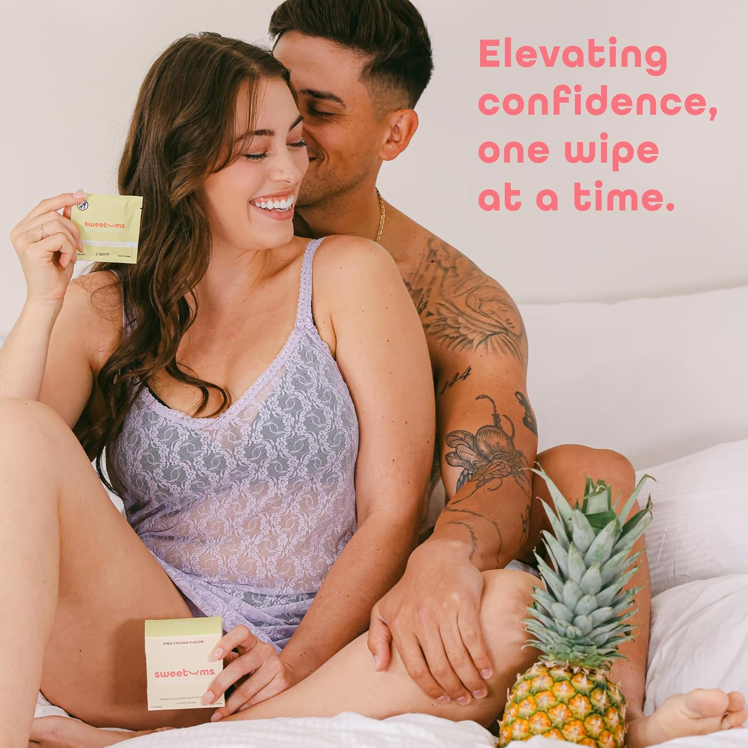 Sweetums Feminine Wipes for Women, Individually Wrapped - Ph Balanced Flavored Intimate Wipes - Pack of 10 (Pina Colada) image number 5