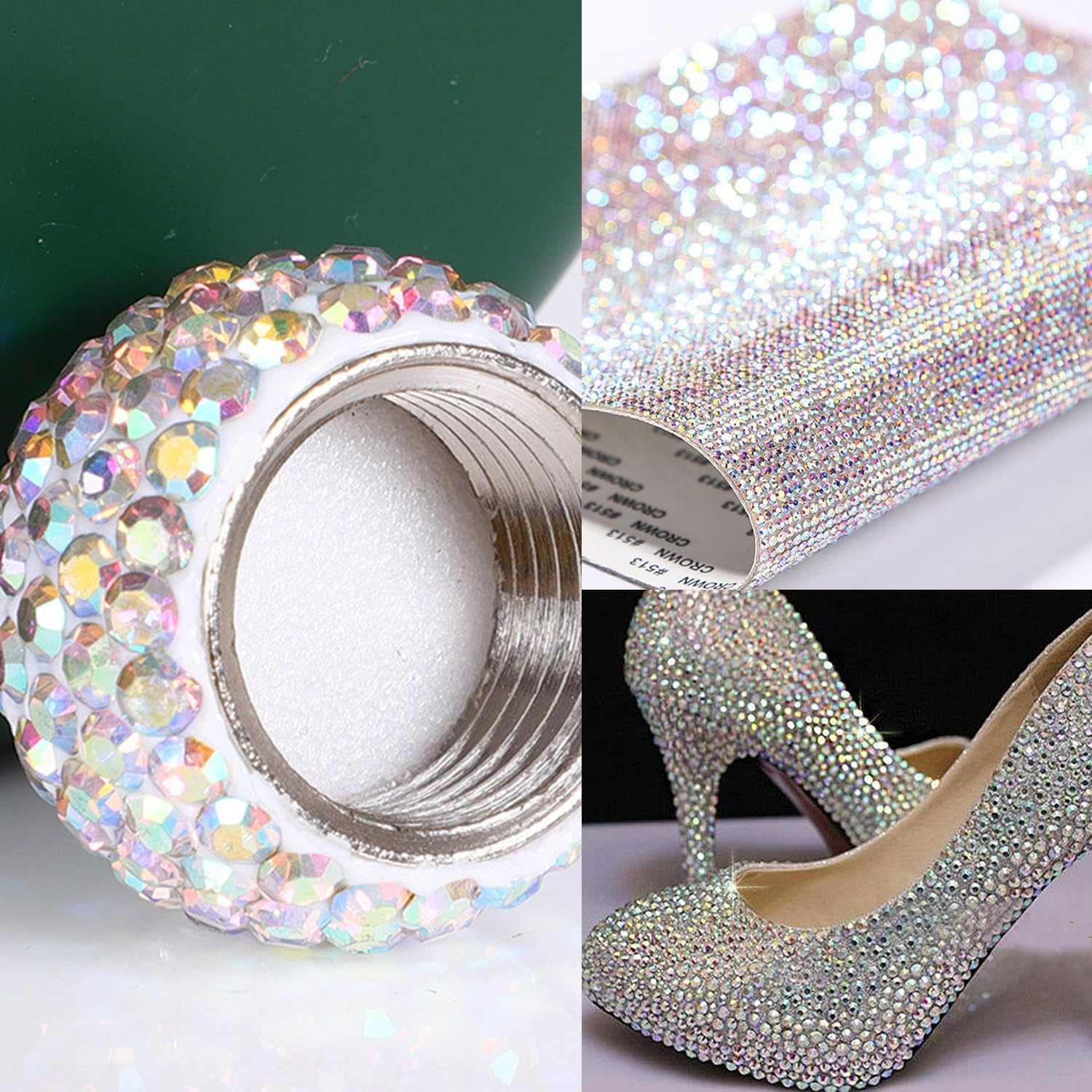 Crystal Ab Rhinestones Flat Back Rhinestone Kit for Bedazzling, 6796PCS Hotfix Crystal Stones Glass round Set with Tweezers & Picking Pen for Clothes, Crafts, DIY &ndash; Haheihei image number 3