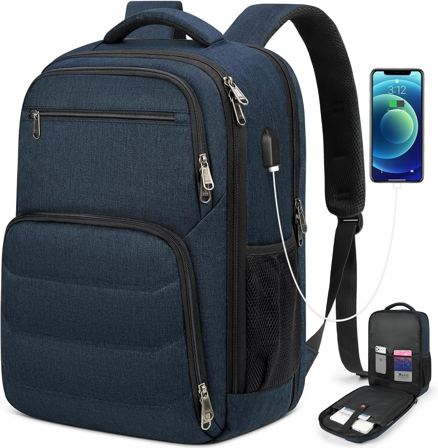 Laptop Backpack 17 Inch Travel Backpack for Men Women Large Waterproof Computer Backpack Work Business College Backpack image number 6