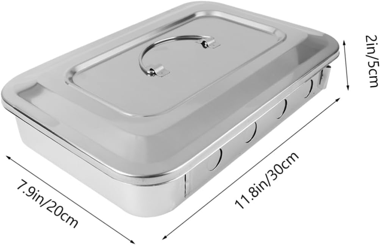 MAGICLULU Stainless Steel Disinfection Box Tray Easy to Clean Safe Convenient for Instruments Storage and Disinfection image number 4