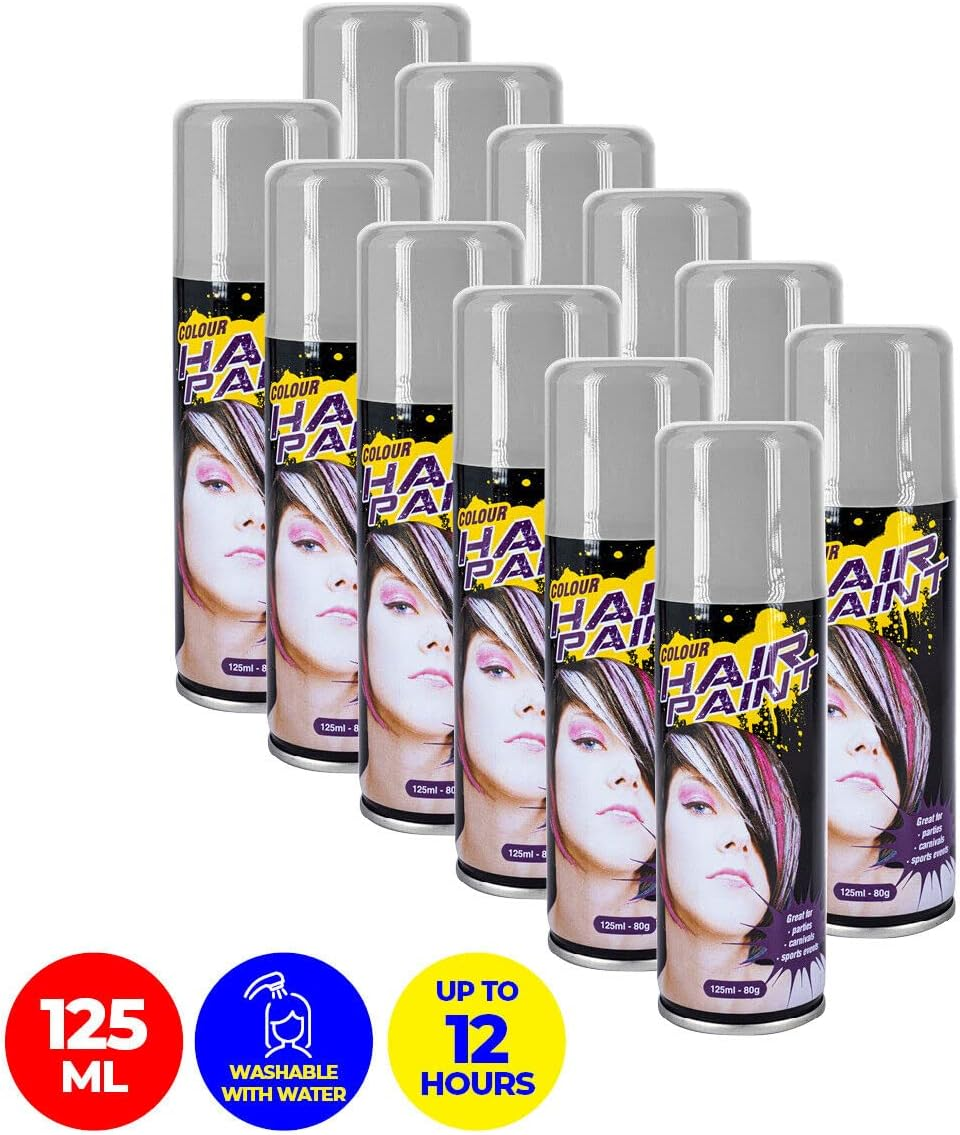 Party Central Non-Sticky Fluro Colour Hair Spray 125 Ml, Silver image number 4