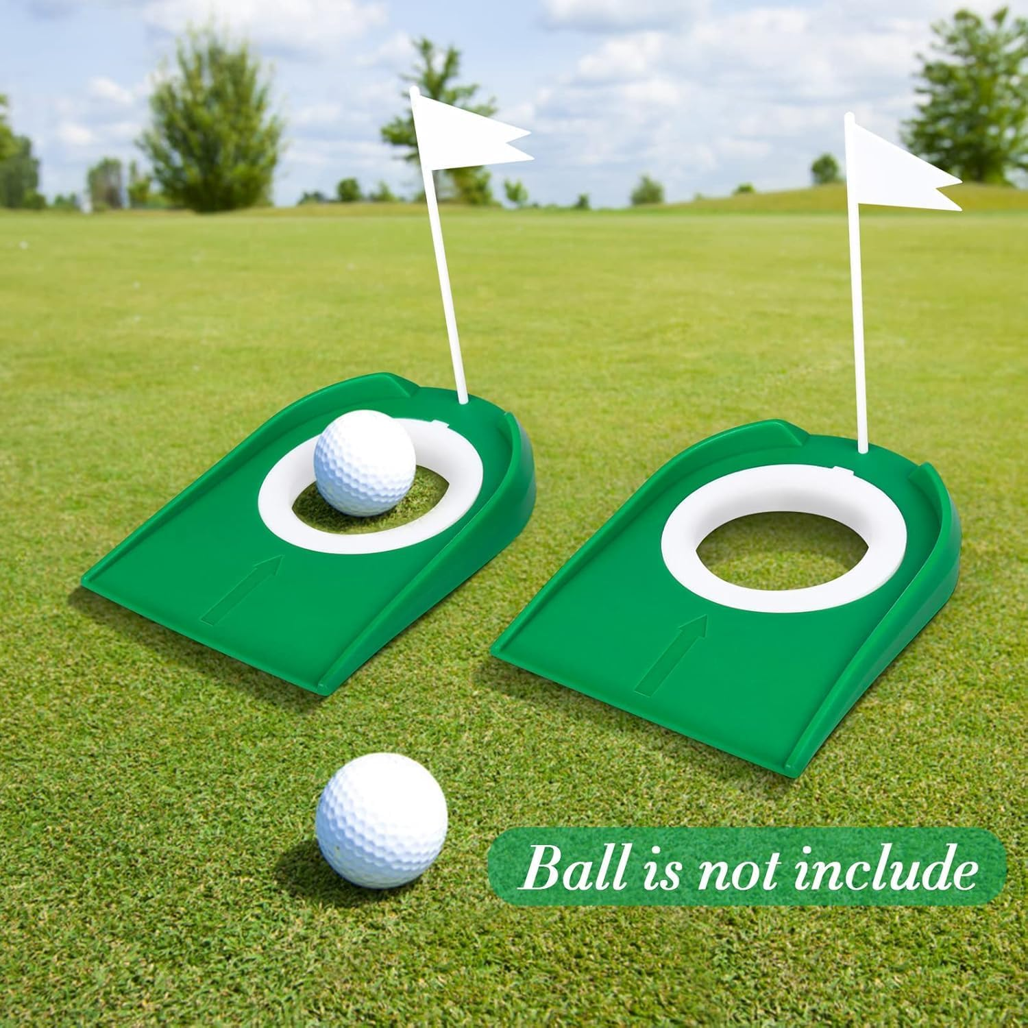 2 Pack Golf Putting Cup with Flag, Practice Golf Hole Training Aids image number 4