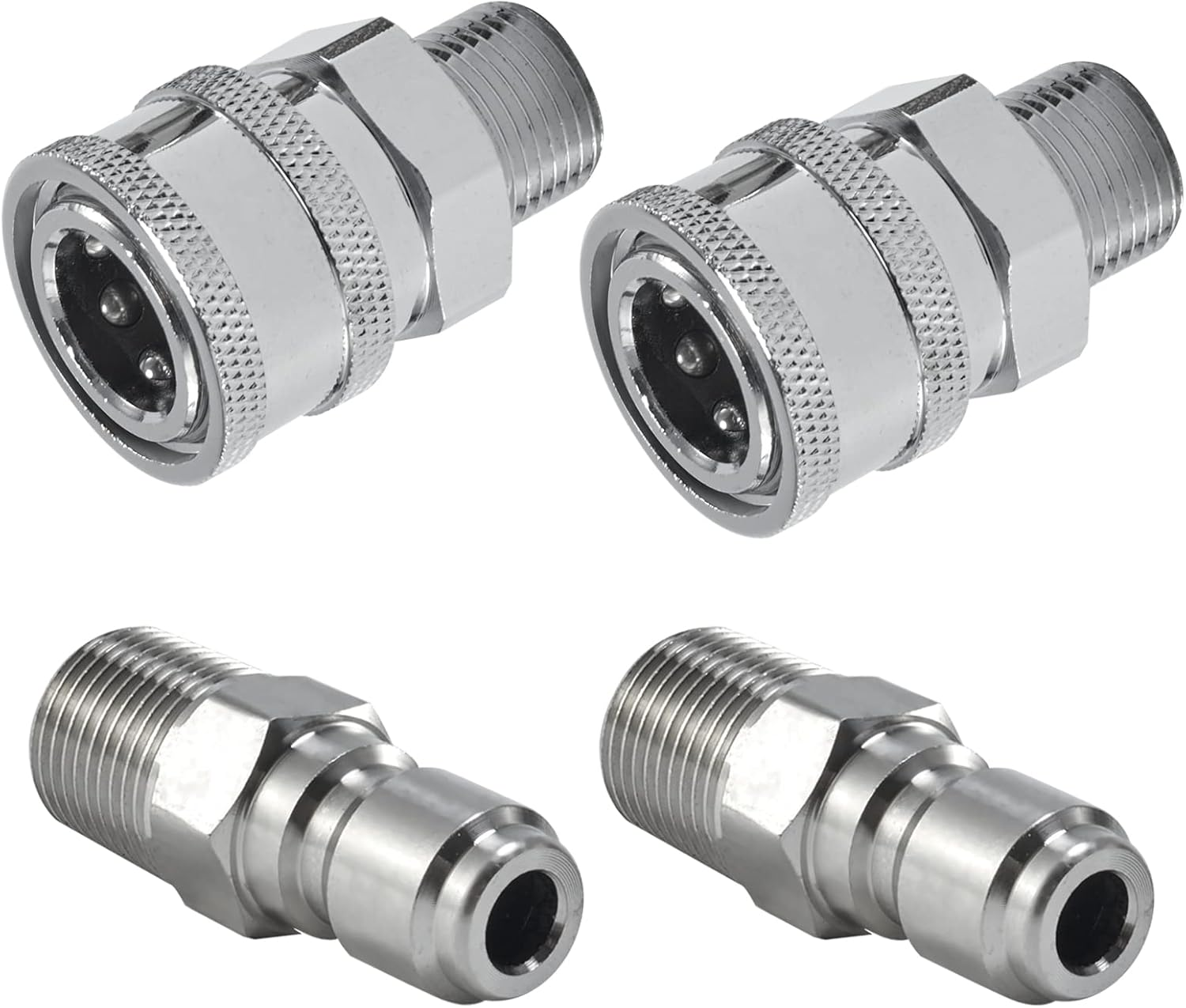 Raincovo Pressure Washer Quick Connect 3/8 Inch, Pressure Washer Fittings, Adapter Set, Male Thread, 4 Pieces