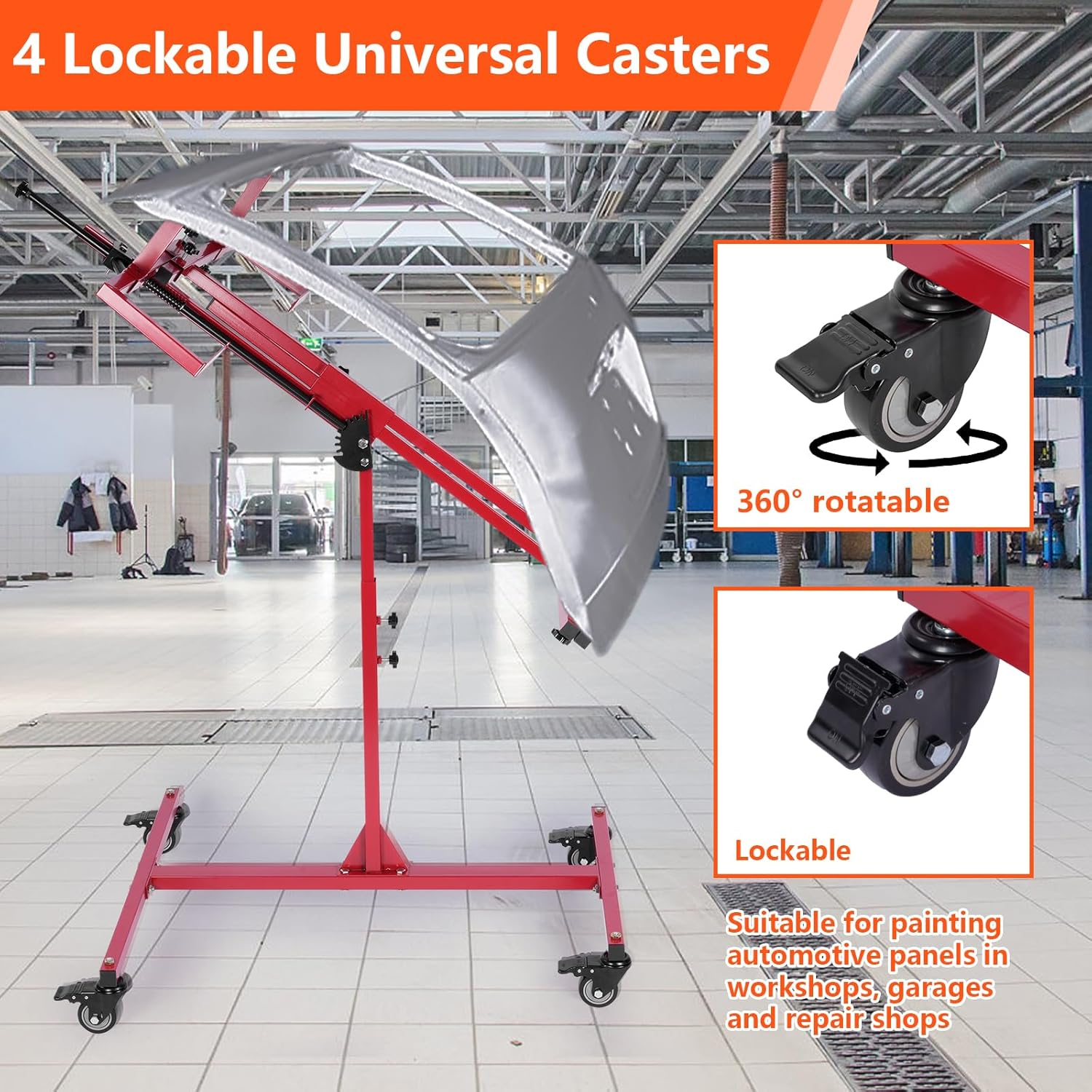 Multifunction Automotive Paint Stand, 0&deg; to 90&deg; Adjustable Rotating Paint Stand Bumper, Hood, Wings and Door Stands for Painting image number 5