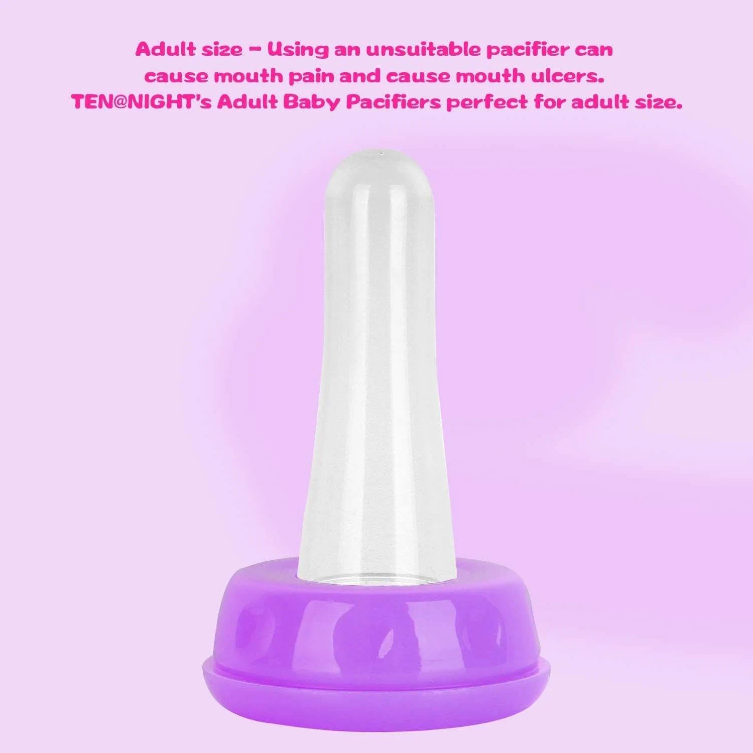 Adult Bottle with Big Sized Pacifier Set (Purple)