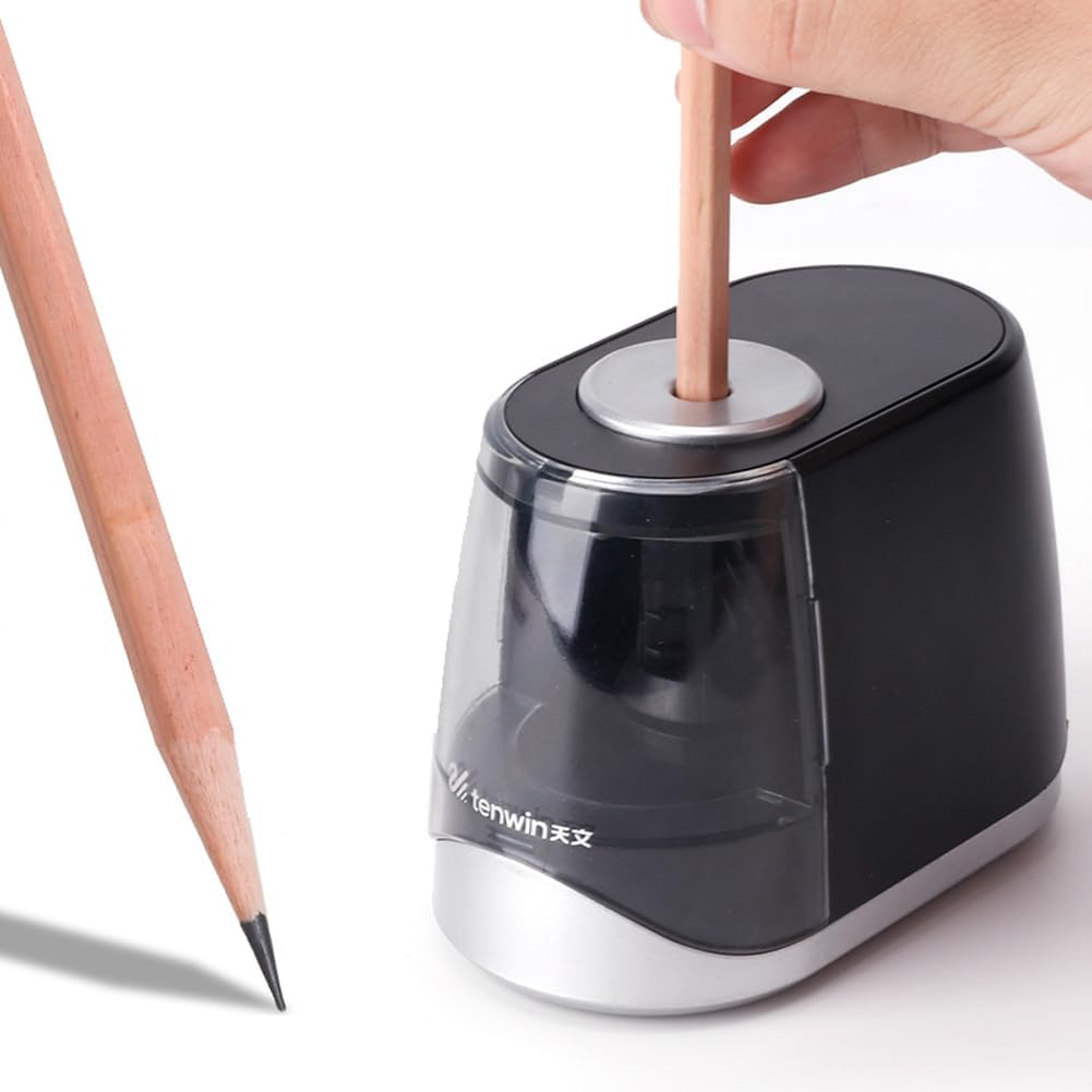 Adjustable Nib Electric Pencil Sharpener Usb/Battery 2 in 1 Operated Fast Pencil Sharpener for 6-8Mm Colored Pencils Office Home Pencils Knife Supplies (Black) image number 5
