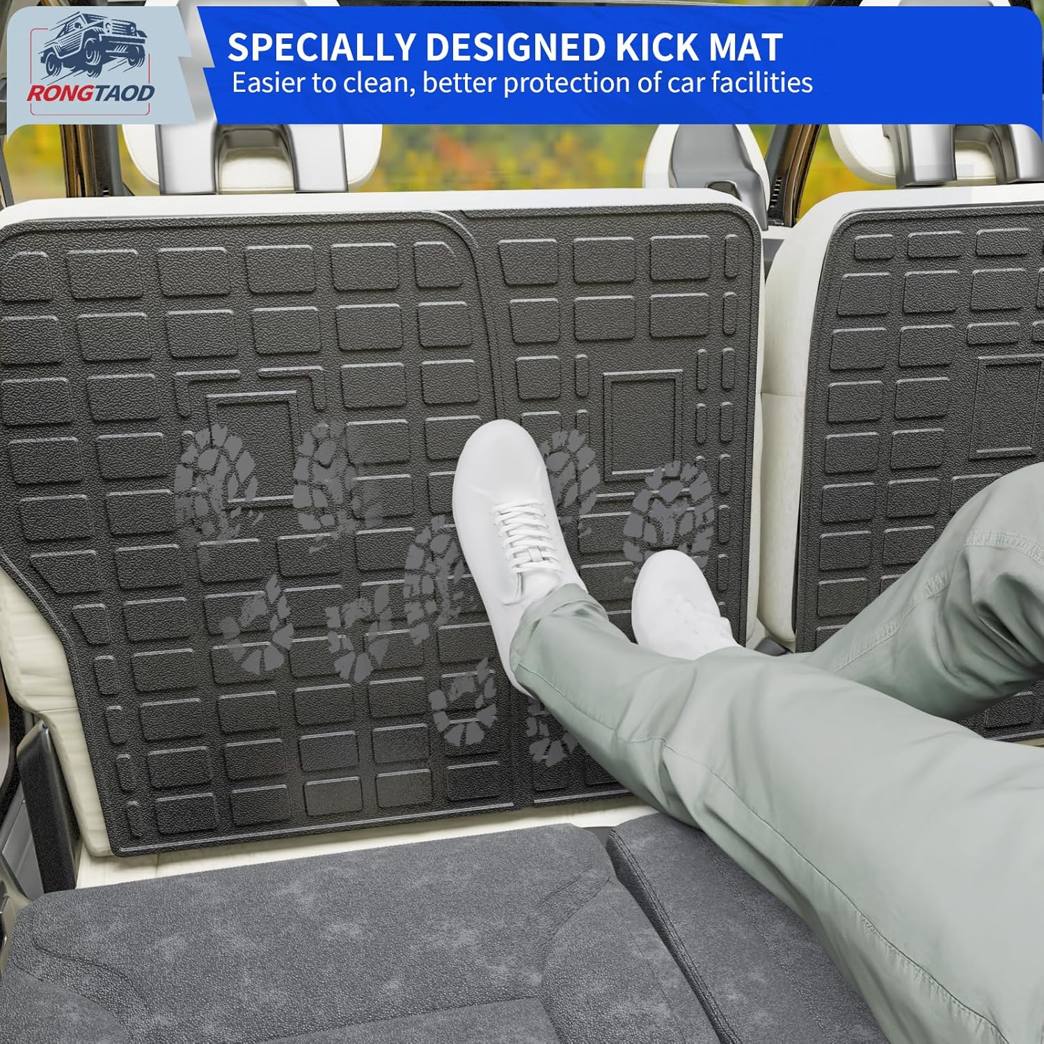 Rongtaod Trunk Mat Compatible with 2021-2025 Kia Sorento 6&7 Seats Cargo Mat Cargo Liner Trunk Liner Back Seat Cover Protector 2024 Sorento Accessories (Trunk Mat+2Nd&3Rd Row Backrest Mats) - 2Nd3Rd Row Backrest Mat+Trunk Mat image number 2