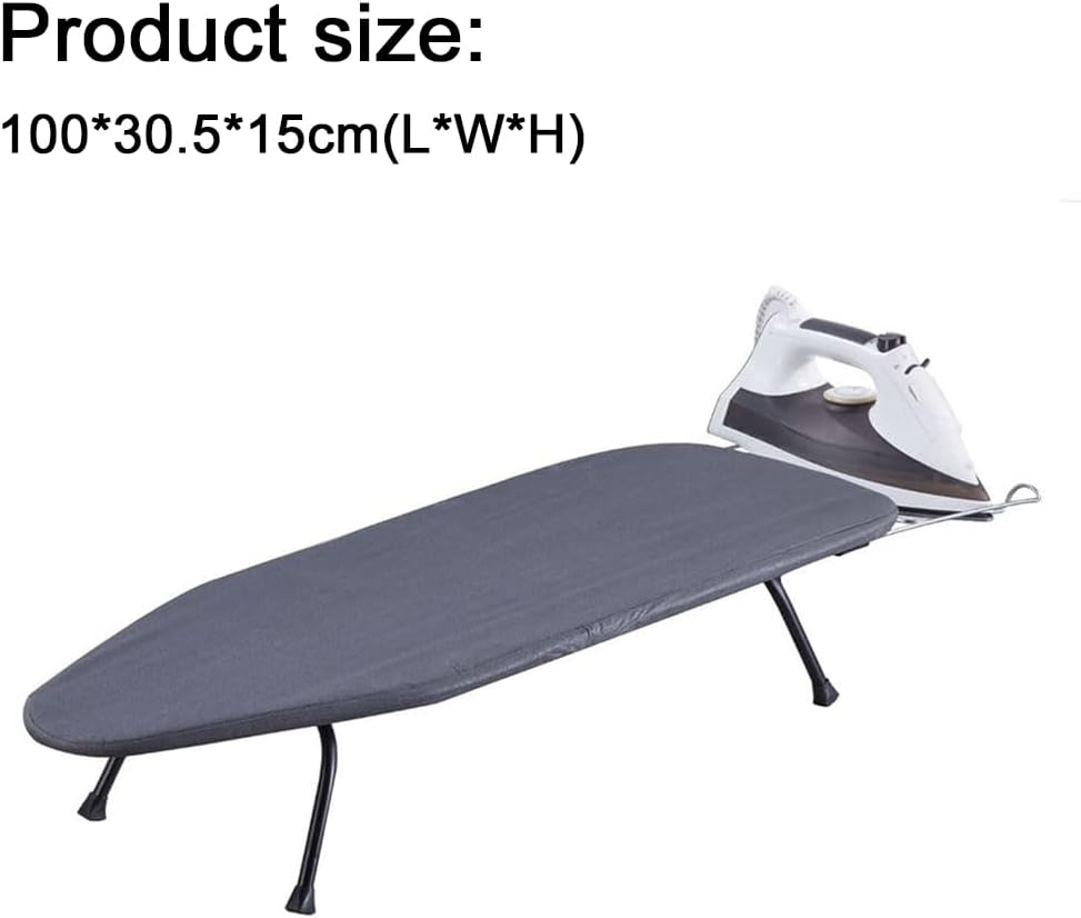 MOTRAIN Folding Ironing Board Iron Board Hanger Wall Mount, Foldable Table Top Ironing Boards with Adjustable Legs and Built-In Iron Rest, Ironing Cloth, Compact and Lightweight, Black image number 5