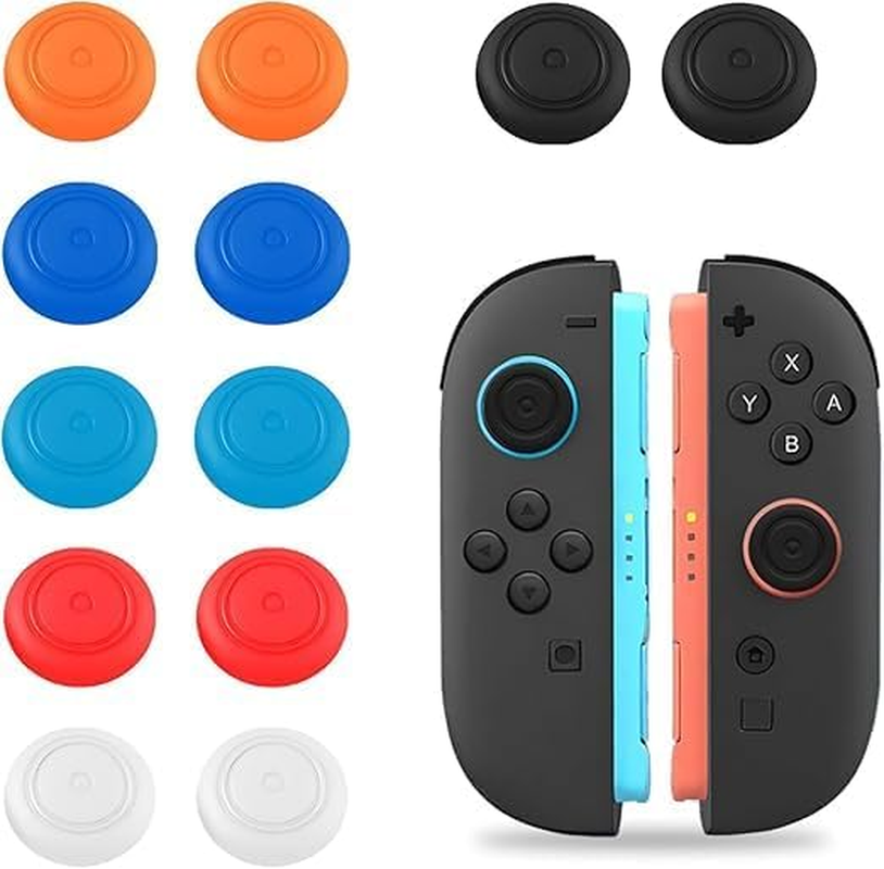 Switch 2 Thumb Grips &ndash; Thumb Caps Compatible with Switch 2 Joy-Con Joystick, Anti-Slip Button Caps &ndash; Soft & Resilient Joystick Covers 6 Pairs(6 Clors)