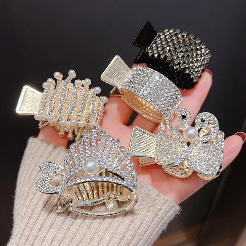 Hair Claw Clips High Ponytail Claw Clip Fixing Artifact High-End Headdress to Prevent Hair from Sagging Metal Small Clip Hair Accessories