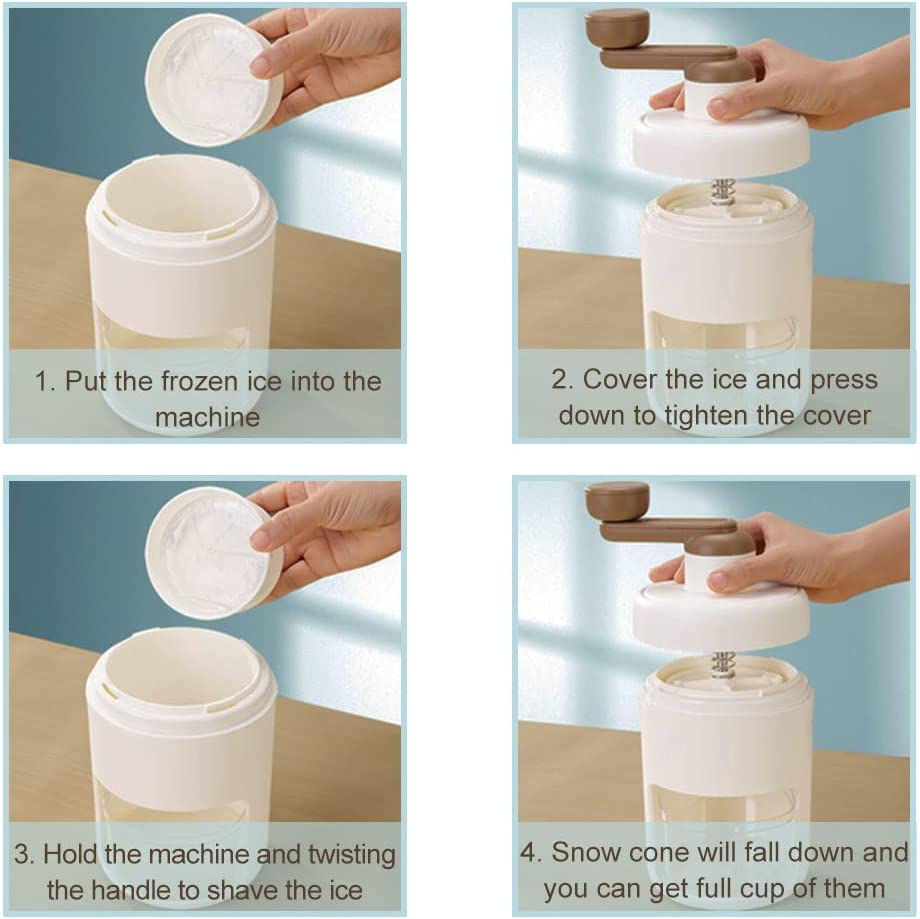 AYHOJIO Slushie Machine, Snow Cone Machine, Shaved Ice Machine, ICEE Slushy Maker Machine - Ice Cream, Snowcone, Kakigori, Bingsu, Cocktail, Margaritas Maker, Manual Ice Crusher Shaver for Kids Home image number 6