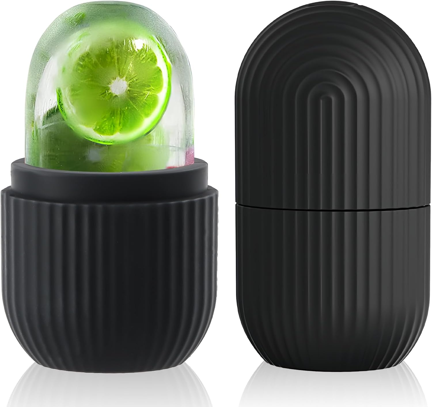 Ice Roller for Face, Eyes and Neck - Reusable Ice Roller - Instant Cooling and Puffiness Reduction - Face Massage for Puffiness - Manual Eye Massager for Wrinkles - Natural Skincare Tool (Black) image number 2