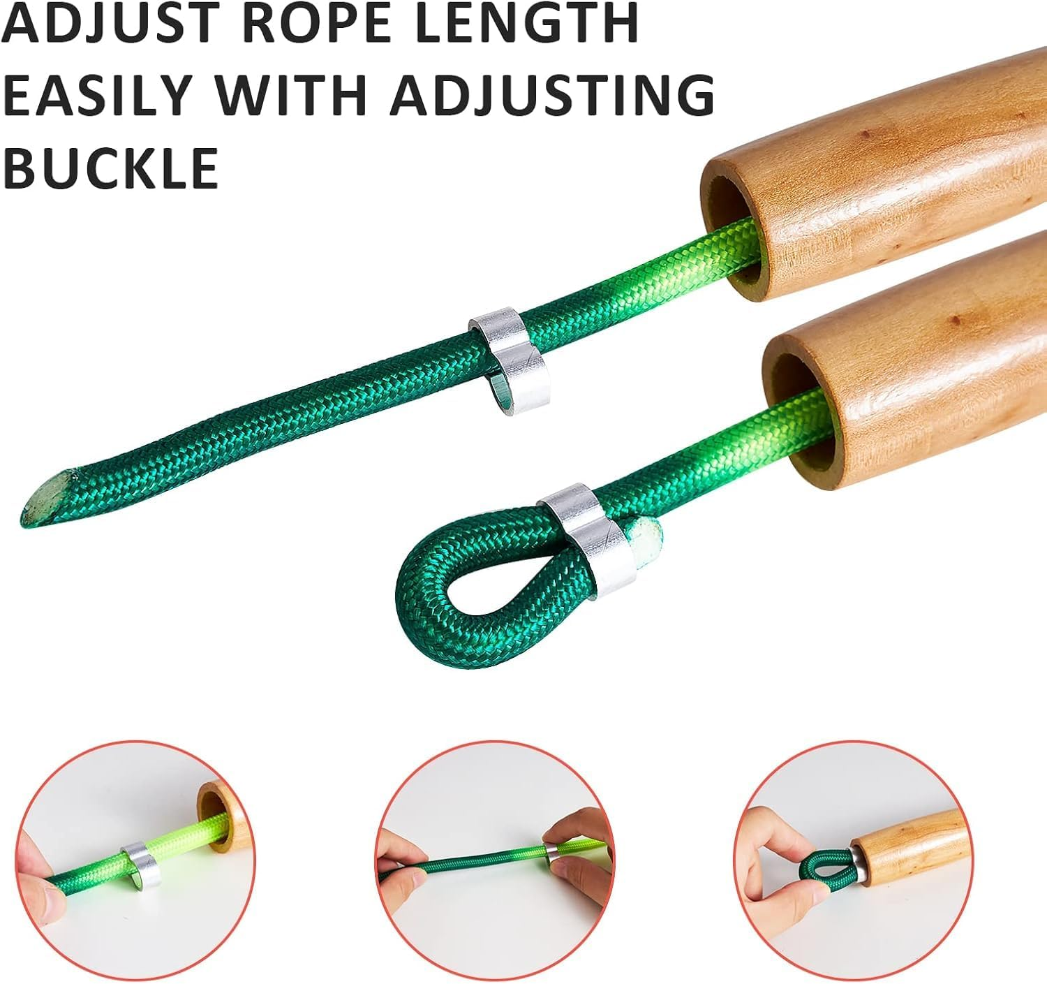 Double Dutch Long Jump Rope - 16Ft 2 Pack Skipping Rope for Kids Adults, Rainbow Jumping Rope for Multiplayer with Wooden Handle