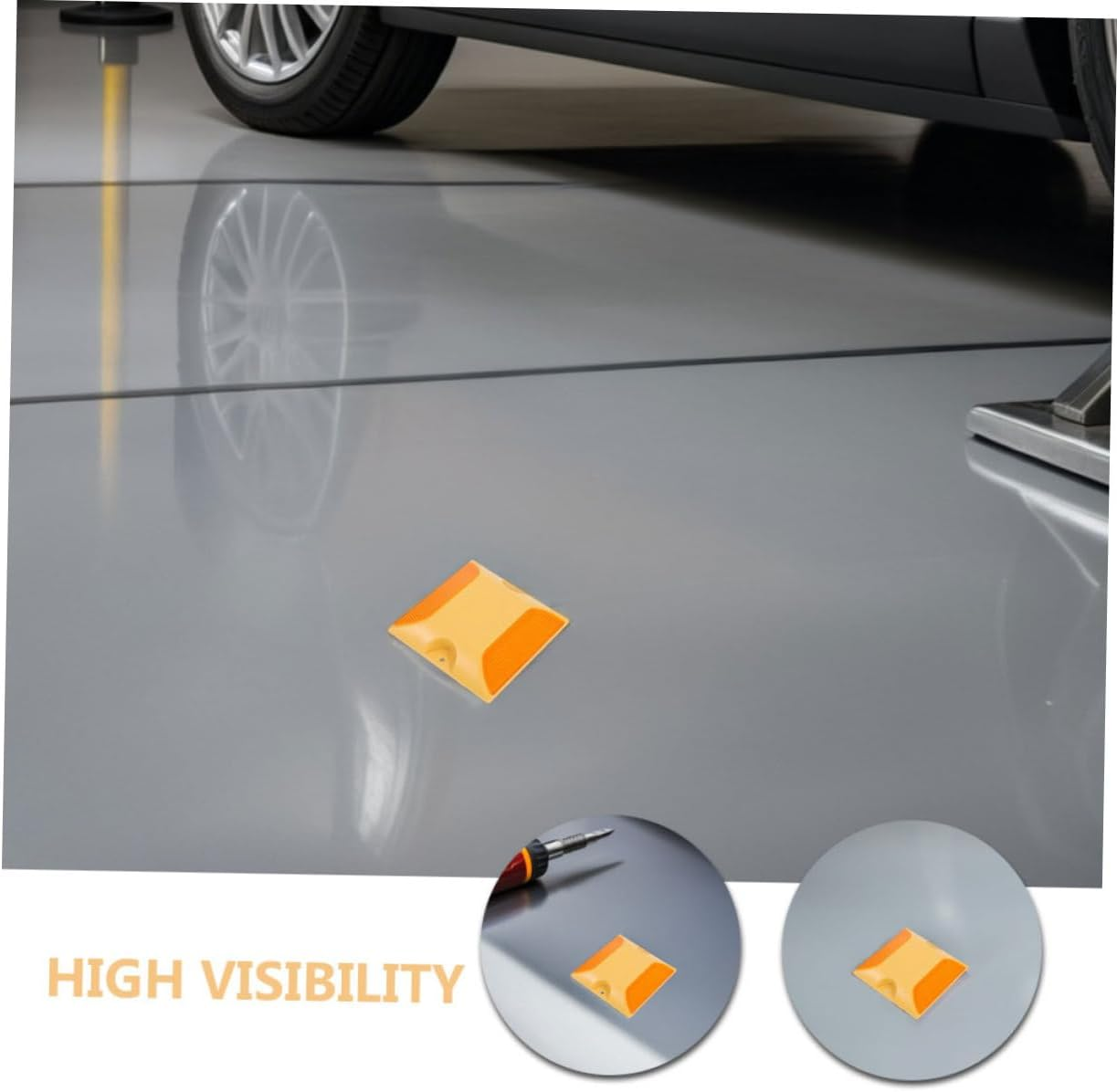 12Pcs Reflective Lane Markers for Driveways and Streets Studs with High Visibility for Night Safety Weather-Resistant Plastic Road Reflectors for Parking Areas and Pedestrian Zones image number 2