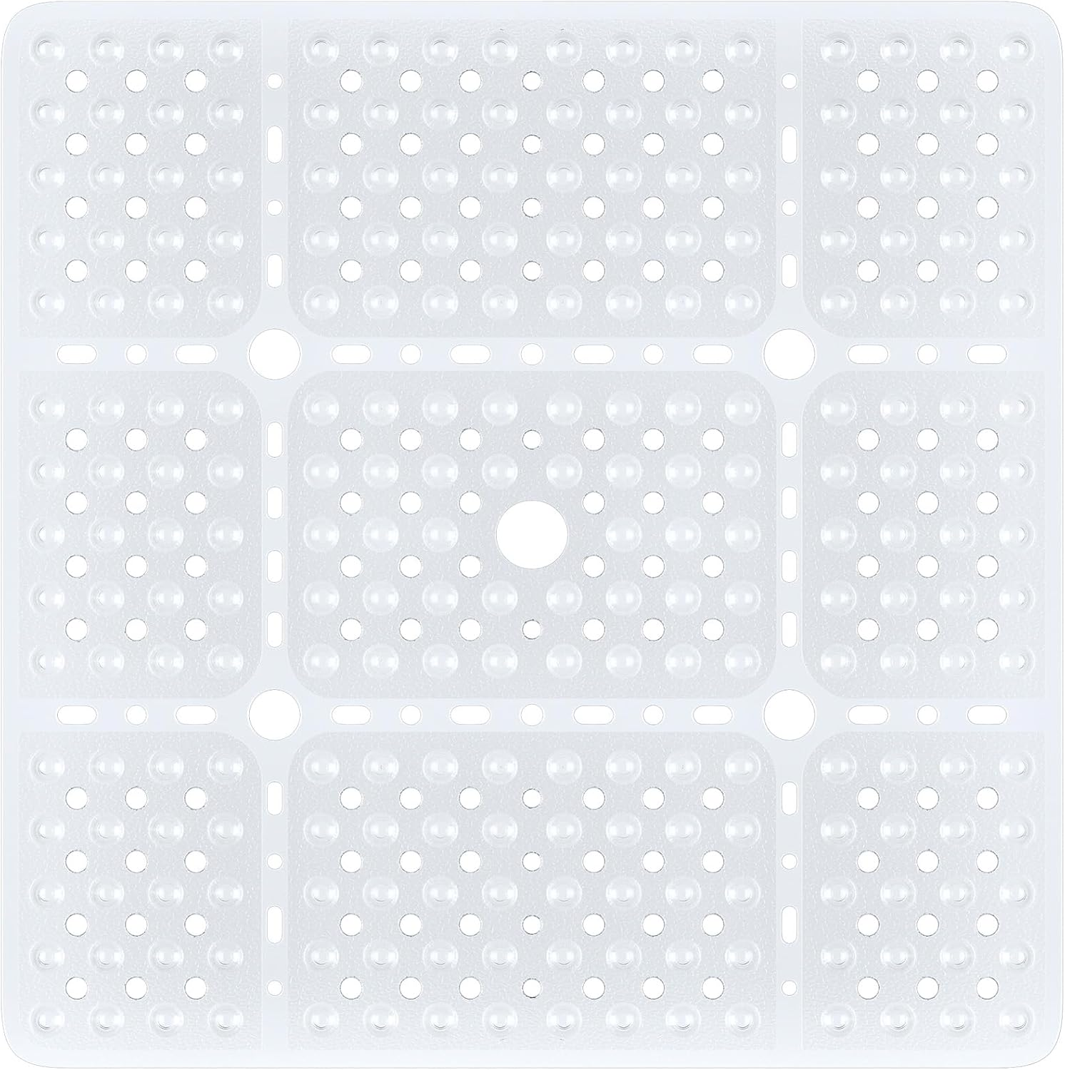 XIYUNTE Large Square Shower Mat Non Slip anti Mould - 70X70Cm Extra Large Non Slip Shower Mats for inside Shower, anti Slip Shower Mat for Elderly, Large Shower Tray Mat, Machine Washable, Clear Grey