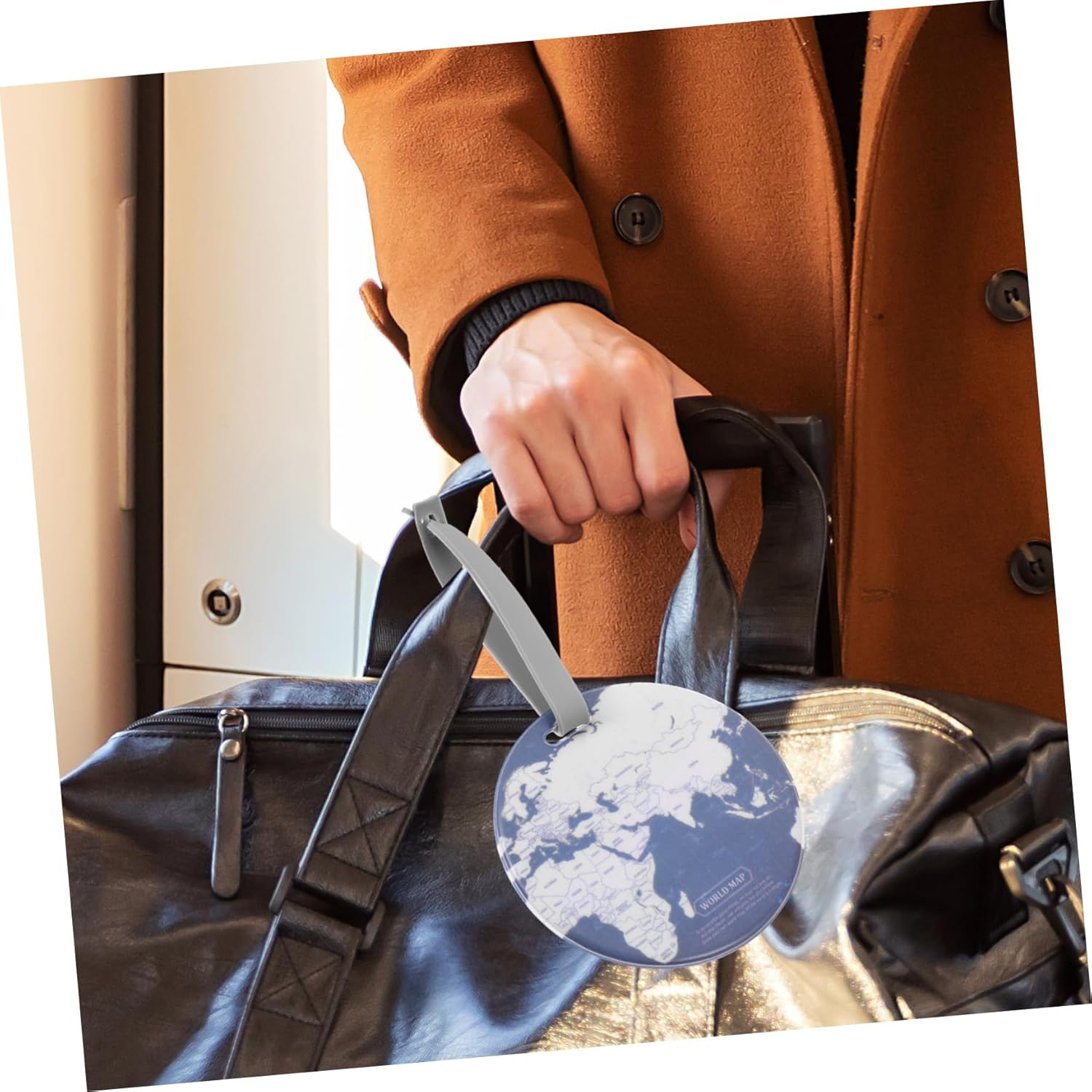 COLLBATH World Map Luggage Tag Suitcase Identifier Id Label for Women Men Travel