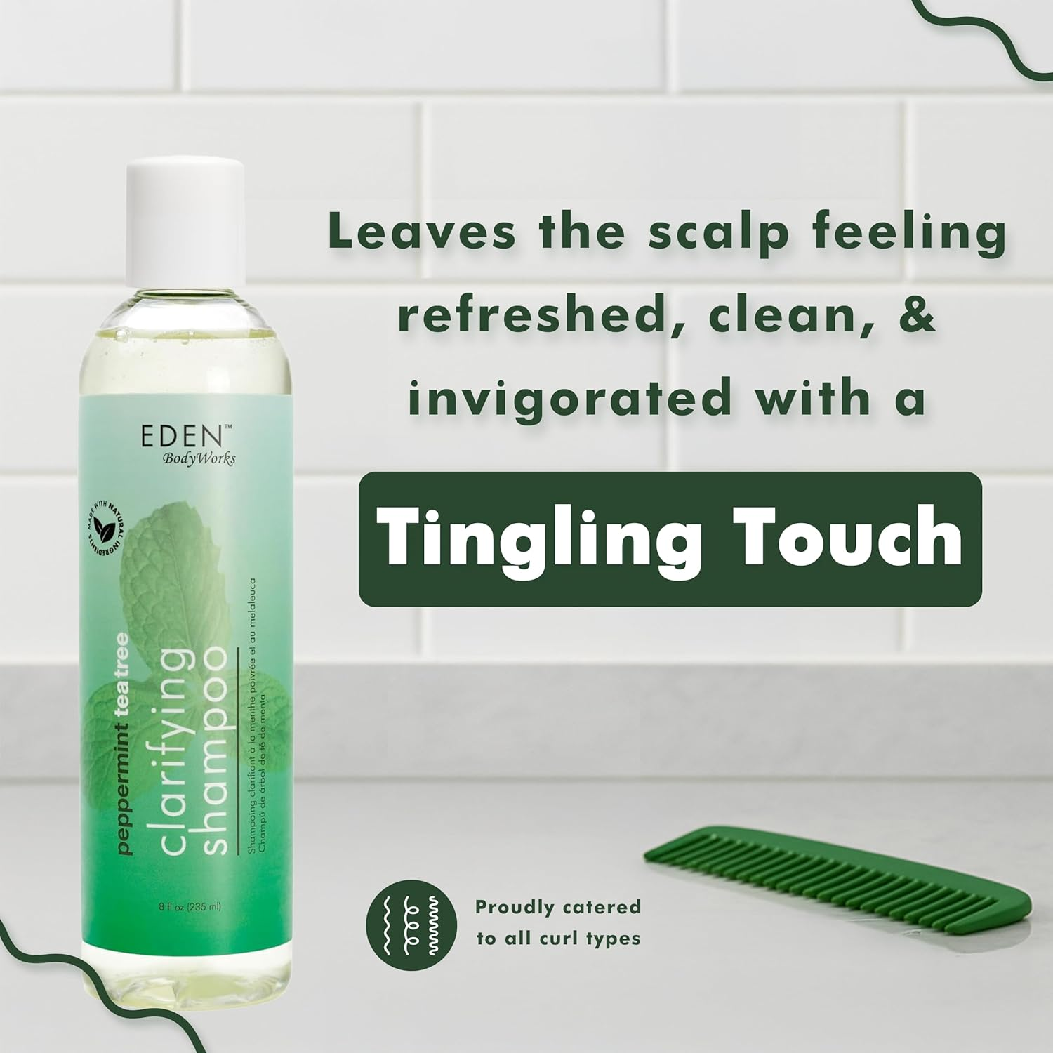 EDEN Bodyworks Peppermint Tea Tree Clear Shampoo, 8Oz- Packaging May Vary image number 1