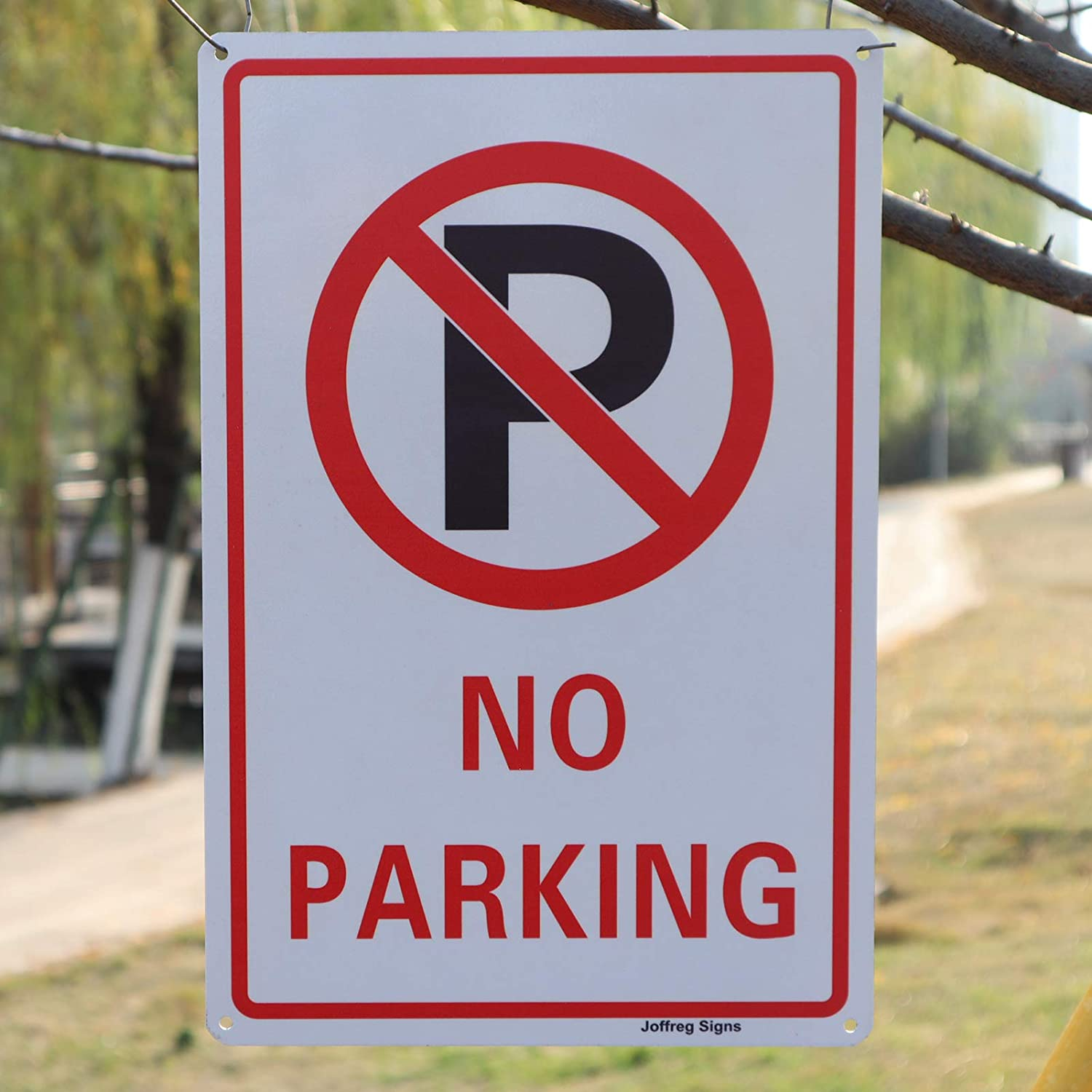 Joffreg No Parking Sign,20 X 30 Cm,Uv Protected,Weather Resistant,Waterproof,Durable Ink,Easy to Mount,Reflective Aluminum,2 Pack image number 5