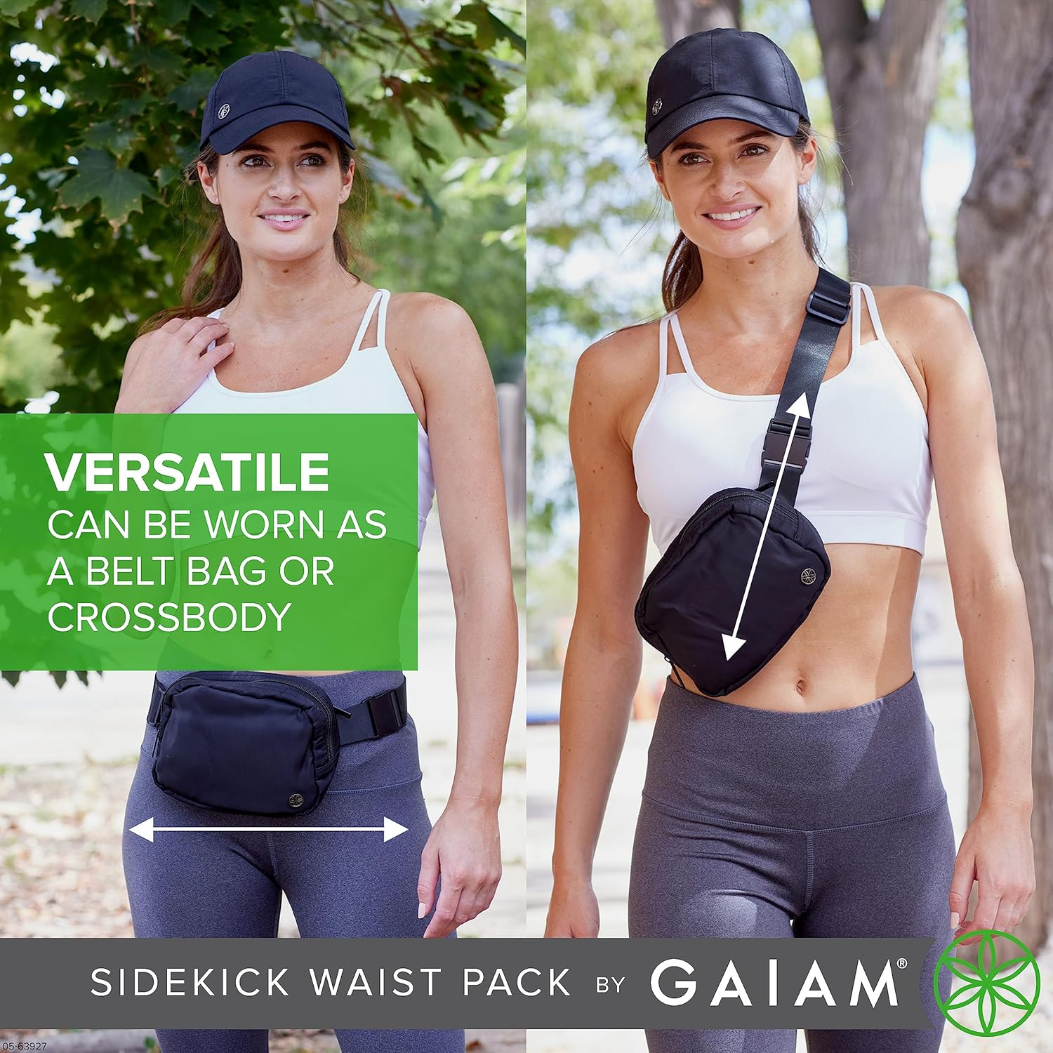 Gaiam Sidekick Waist Pack - Storage Belt Bag for Women and Men - Adjustable Belt with Lightweight Pouch for the Gym & Studio image number 6