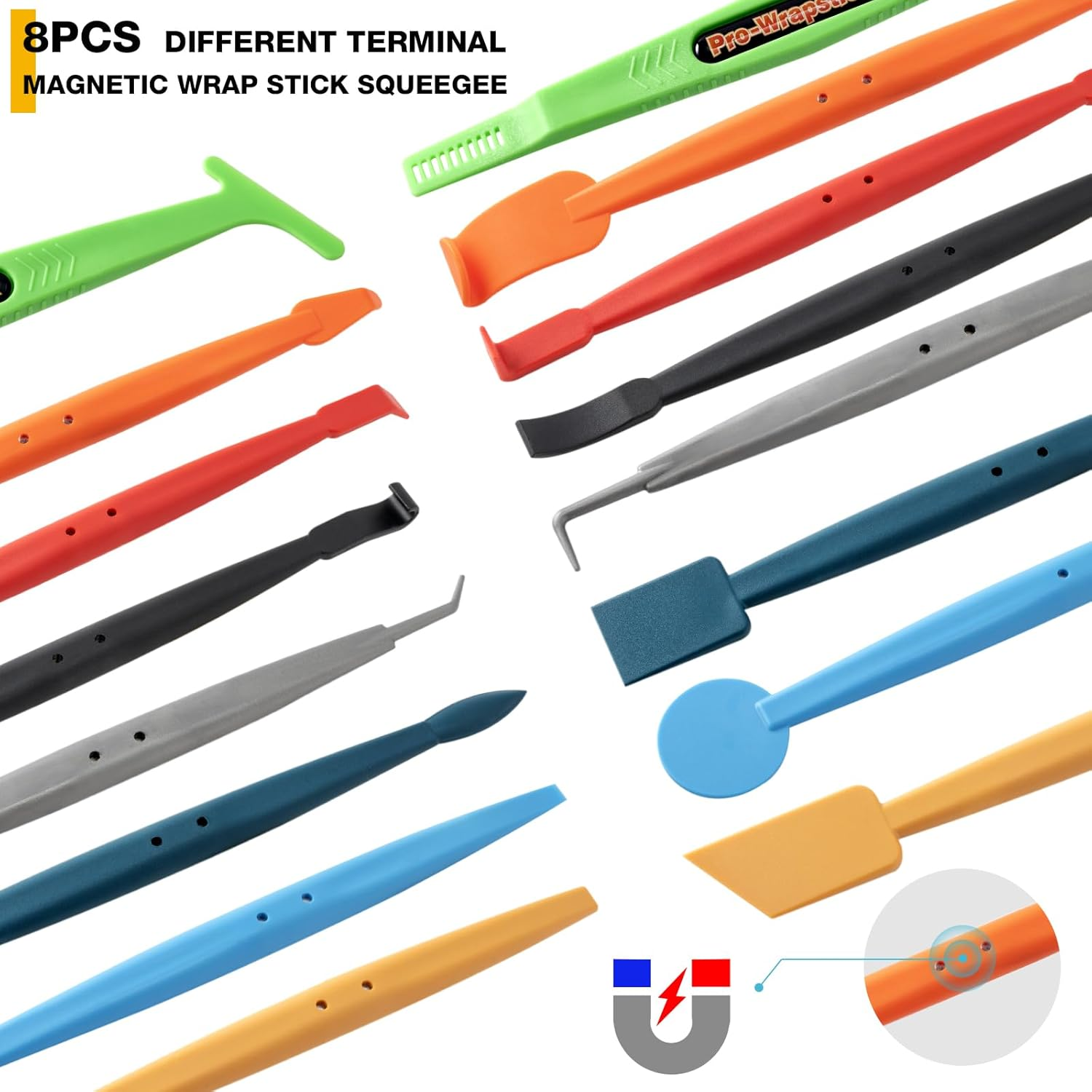 Gomake Vinyl Wrap Tool Kit Car Wrap Kit Window Tint Tools for Car Wrapping Installation, Include Heat Gun, Vinyl Squeegee,Micro Wrap Stick Squeegee, Film Cutter, Magnet Holder, Plastic Scraper image number 3