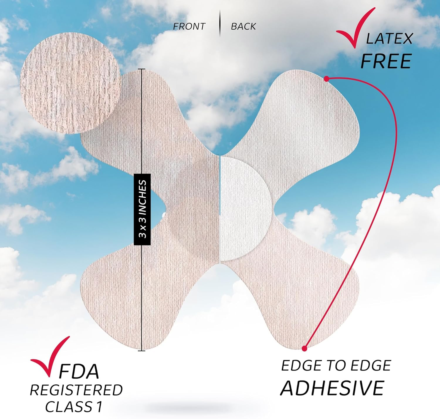 Not Just a Patch Freestyle Libre 2 Covers (20 Pack) - Thin, Strong and Light, Ultra-Long 14 Day Adhesion - Durable Lingo CGM & Libre 2 Sensor & Protector Patches - Air X-Mini Beige - Brown image number 5