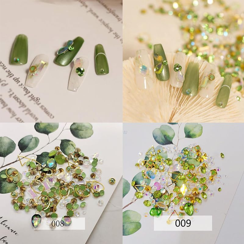 10 Styles Aurora Colorful 3D Nail Art Drill Heart Diamond Crystal - Perfect for Elegant Manicures and DIY Nail Art - Durable and Sparkling image number 6