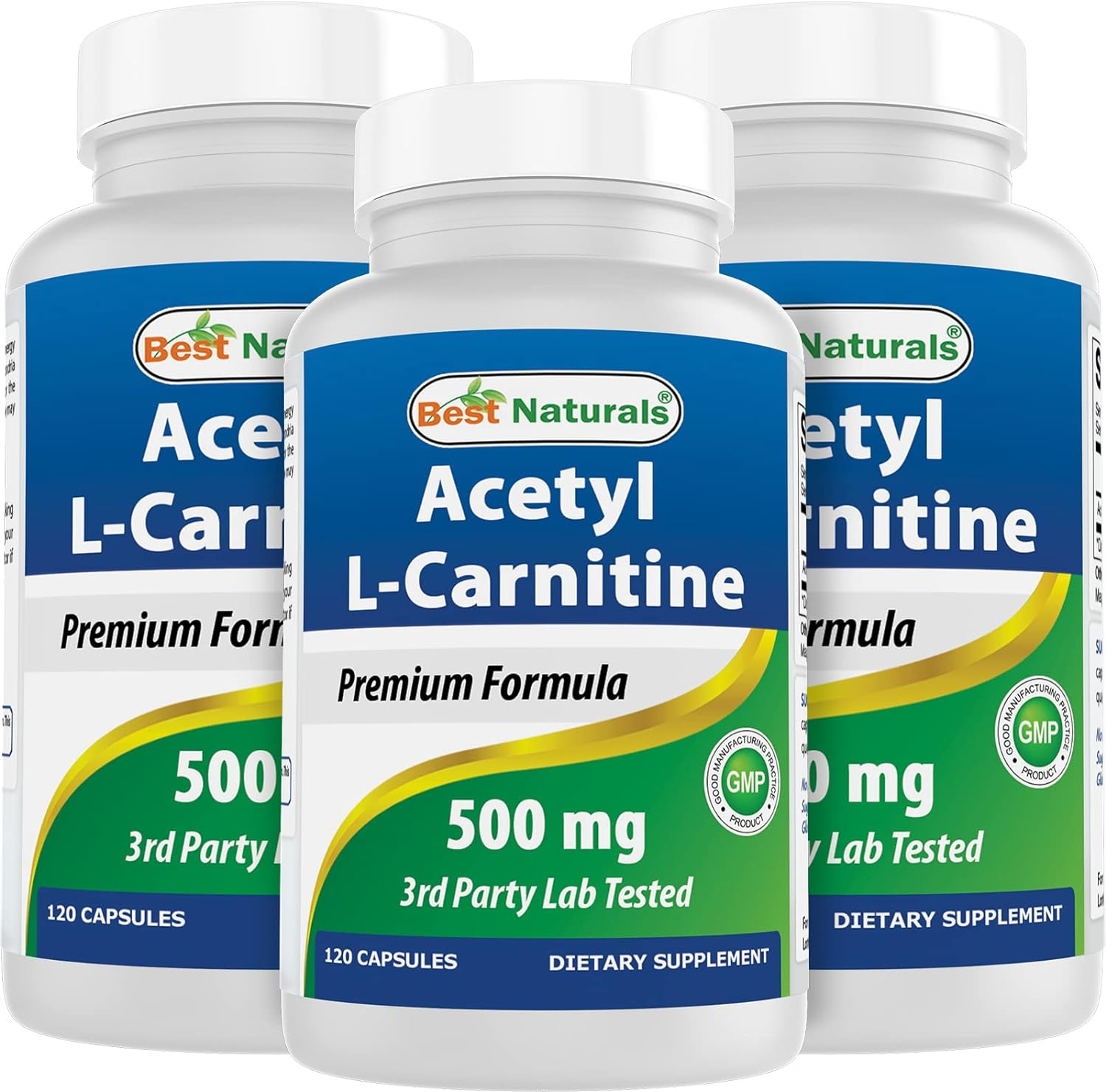 Best Naturals Acetyl L-Carnitine 500 Mg 120 Capsules (120 Count (Pack of 3)) image number 3