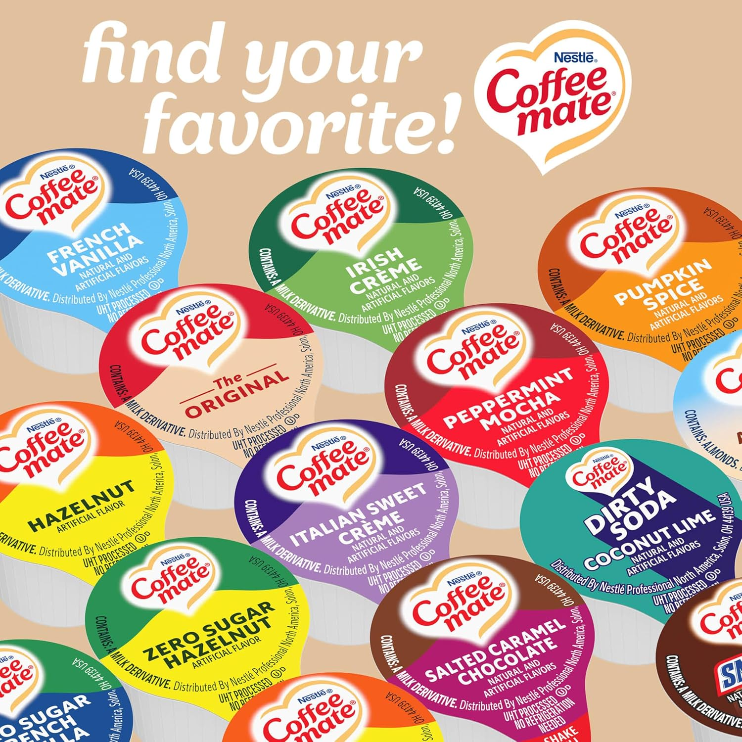 NESTLE COFFEE-MATE Coffee Creamer, Original, Liquid Creamer Singles, 180 Count (Pack of 1) image number 1