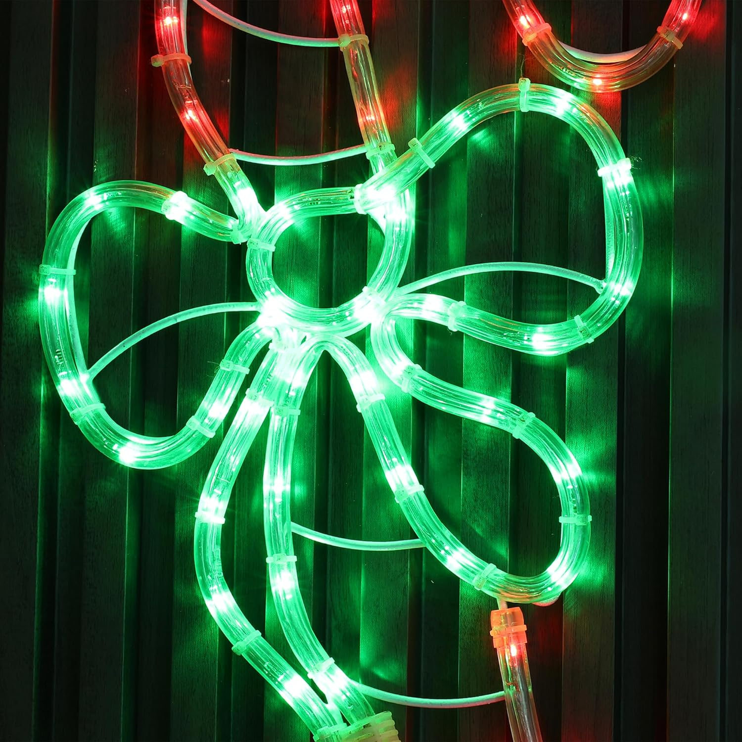Lexi Lighting LED Candy Cane Rope Light Silhouette, 60 LED Lights, Red Green, 30X55.5Cm, IP44 Indoor Outdoor Use, Hanging/Wall-Mountable Decorative Lighting for Christmas Party image number 2