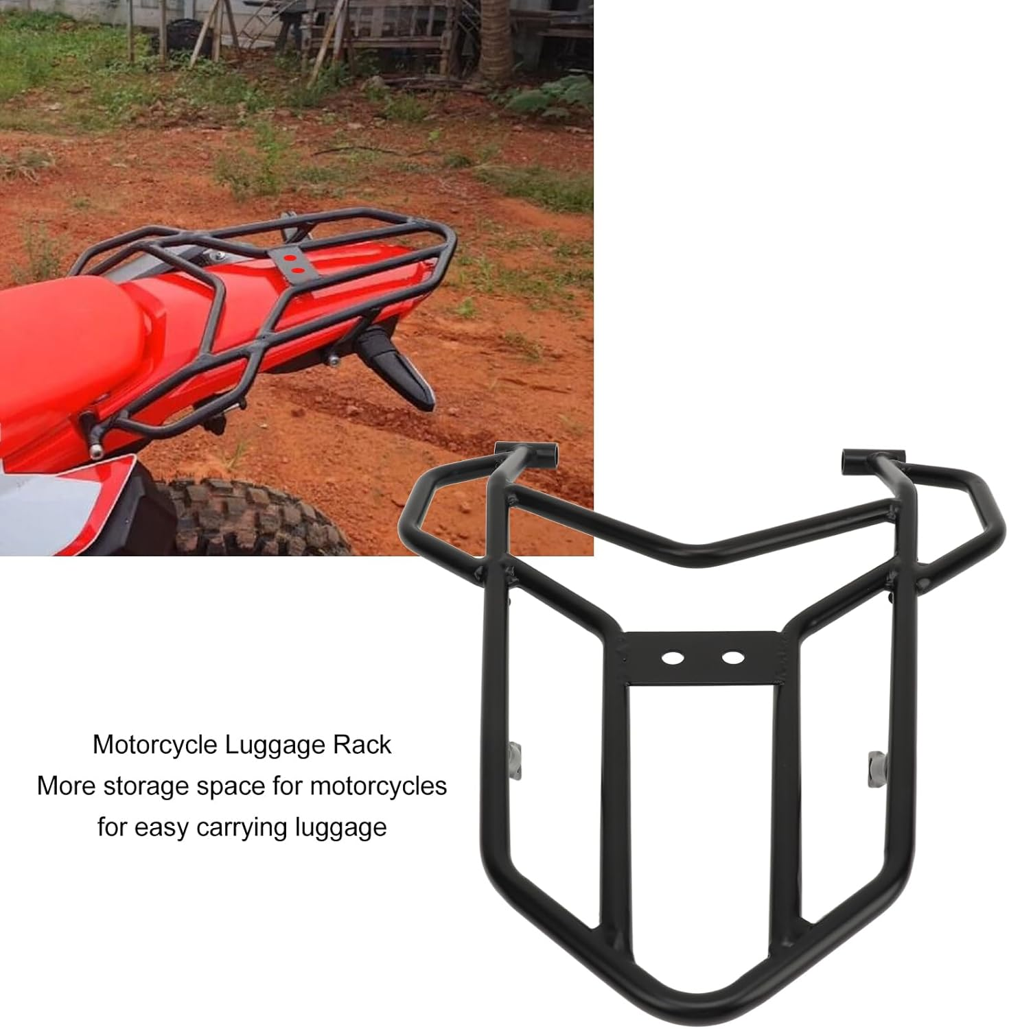 Gernie Motorcycle Luggage Rack, Rear Cargo Carrier Shelf Holder, Fit for CRF300L CRF300 CRF250L CRF250, Increased Storage Space