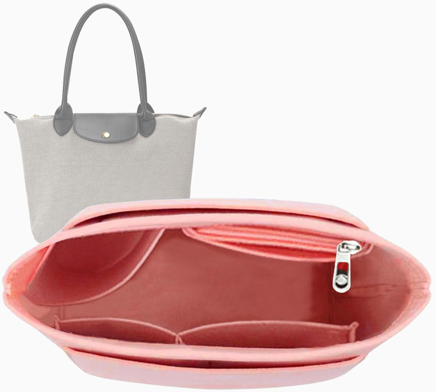 Lckaey Bag Organizer Insert for Longchamp Bag Organizer Purse Organizer Tote Large Handbag Organizer Inserts 1032Navy Blue-L image number 3