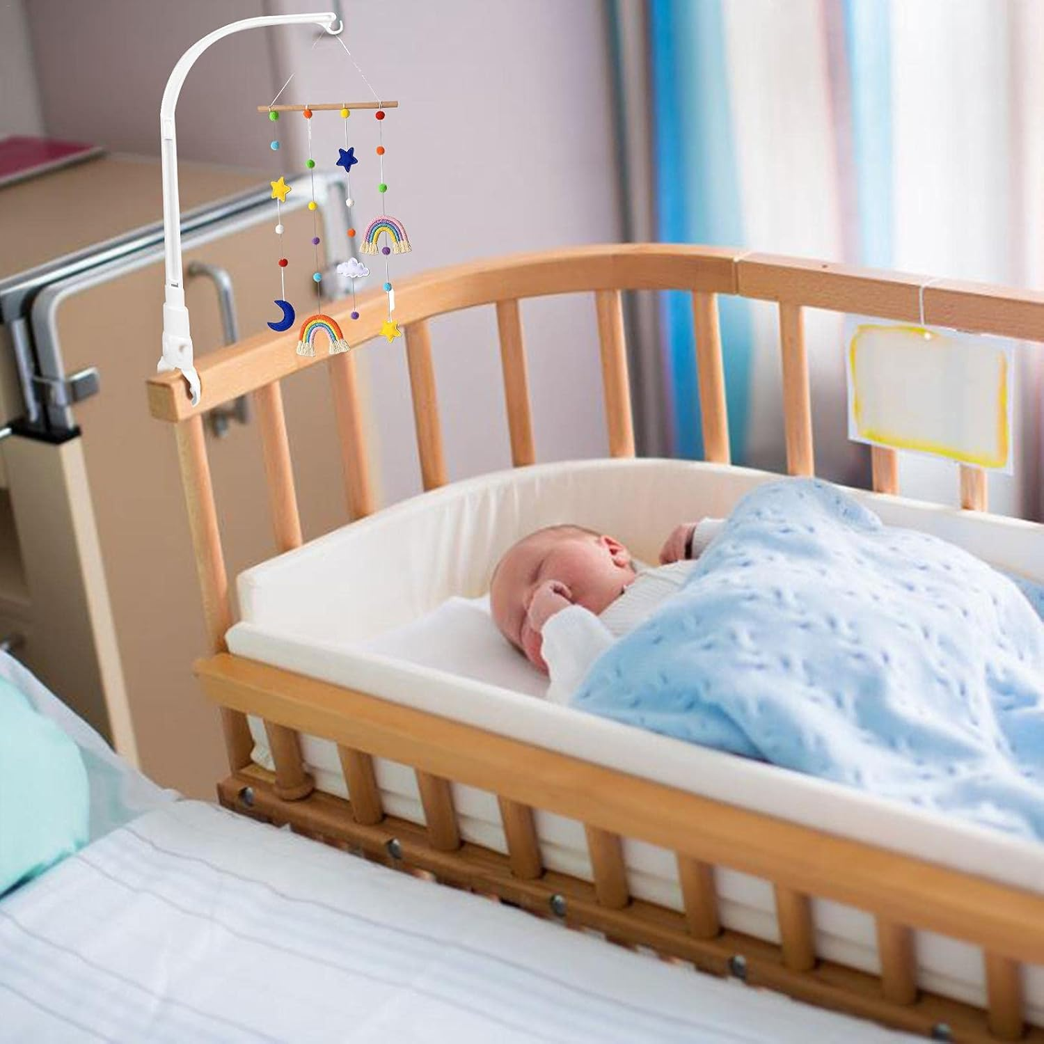 23 Inch Baby Crib Mobile Bed Bell Holder Arm, Baby Bed Bell Bracket Crib Toy Hanging Arm Bracket for Baby Bed Bell Toy, Only Holder image number 1