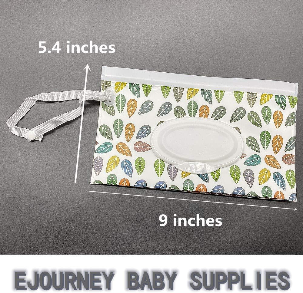 Portable Wet Wipes Dispenser (2 Pack) Reusable Baby Diaper Disposal Bags Refillable Personal Travel Clutch Dispenser Holder | Keeps Wipes Moist (Leaf and Arrow Pattern) image number 3