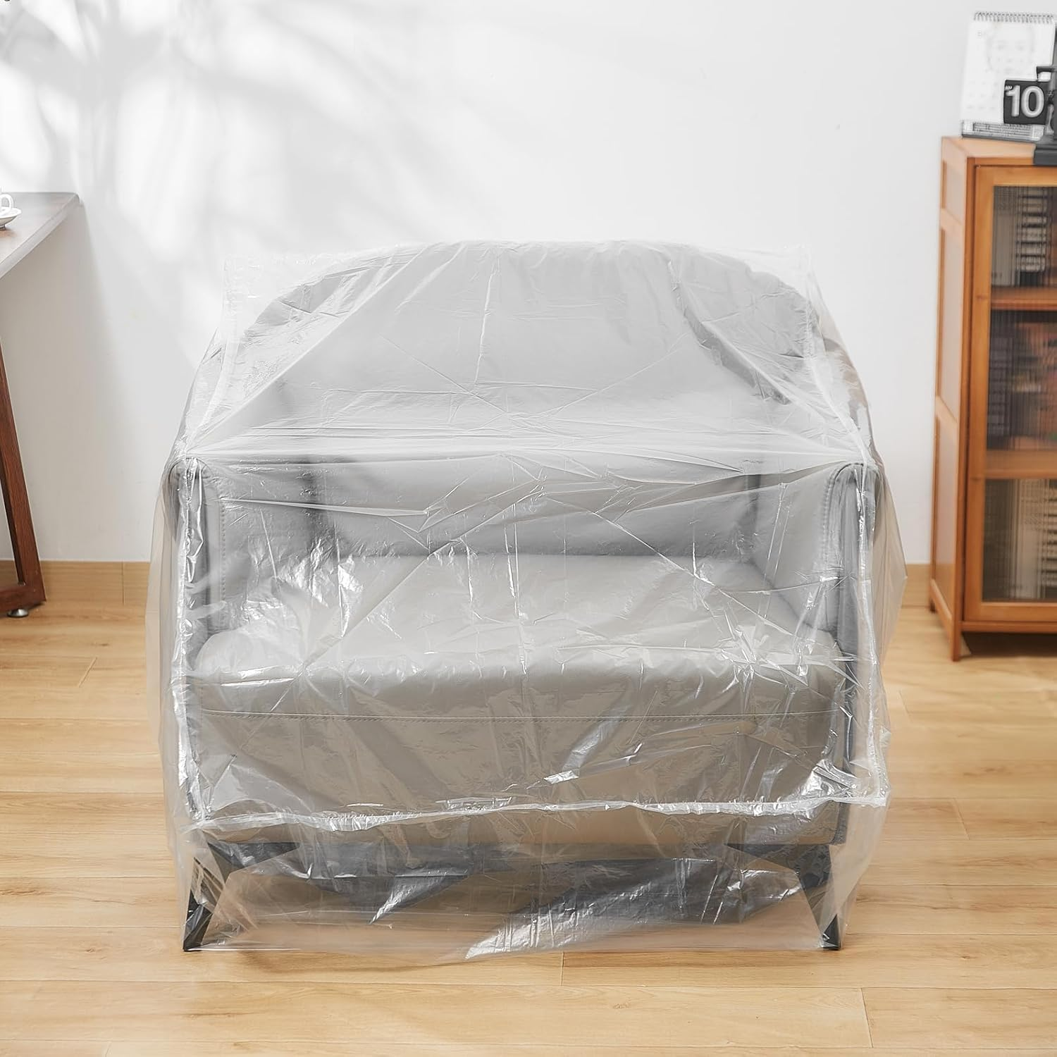 JDFHFGB 2Pcs Large Plastic Furniture Cover for Moving,Clear Waterproof,Anti-Cat Fur,Dustproof Couch Cover, Heavy Duty Chair & Recliner Protector Bag for Storage, Renovation, Transport (34X42X65Inch) image number 3