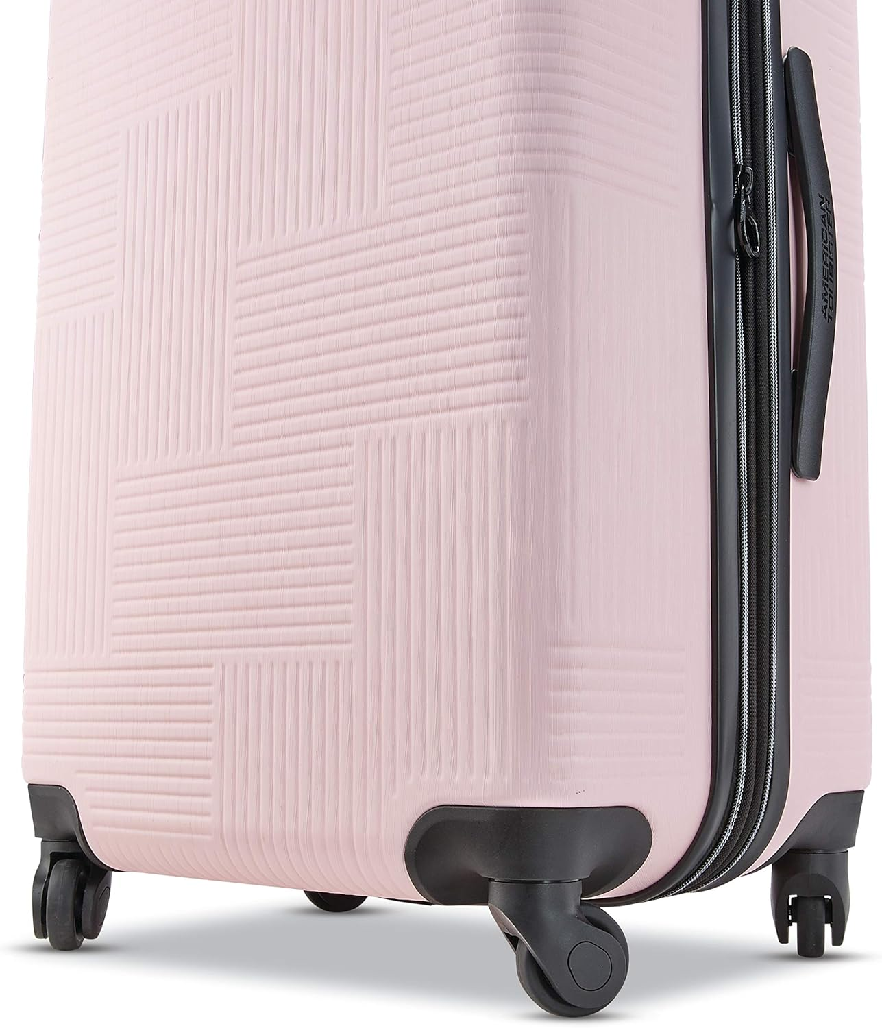 American Tourister Stratum XLT Expandable Hardside Luggage with Spinner Wheels, Petal Pink, Checked-Medium 24-Inch, Stratum XLT Expandable Hardside Luggage with Spinner Wheels