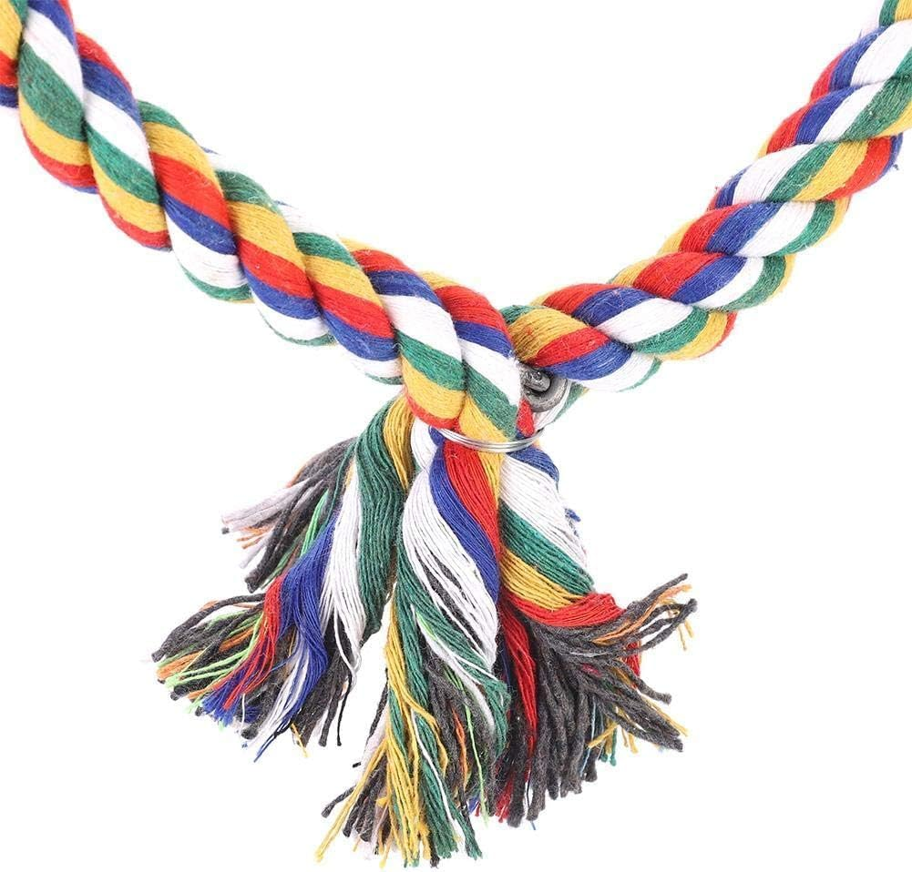 1Pcs round Climbing Ring for Birds - Colorful Cotton Rope Swing & Chewable Perch Toy for Parrots, Small Pets, Cage Enrichment and Exercise image number 4