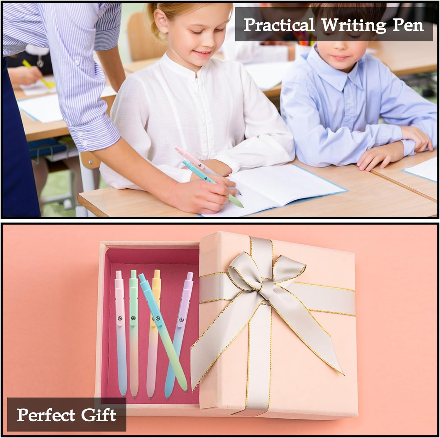 5 PCS Cute Gel Pens, Pastel Fine Point Pens, Aesthetic Ball Point Pens 0.5 Mm Black Ink, Pretty Smooth Writing Pens for Note Taking Journaling, Gifts for Women Girls Nurse School Office Supplies image number 2