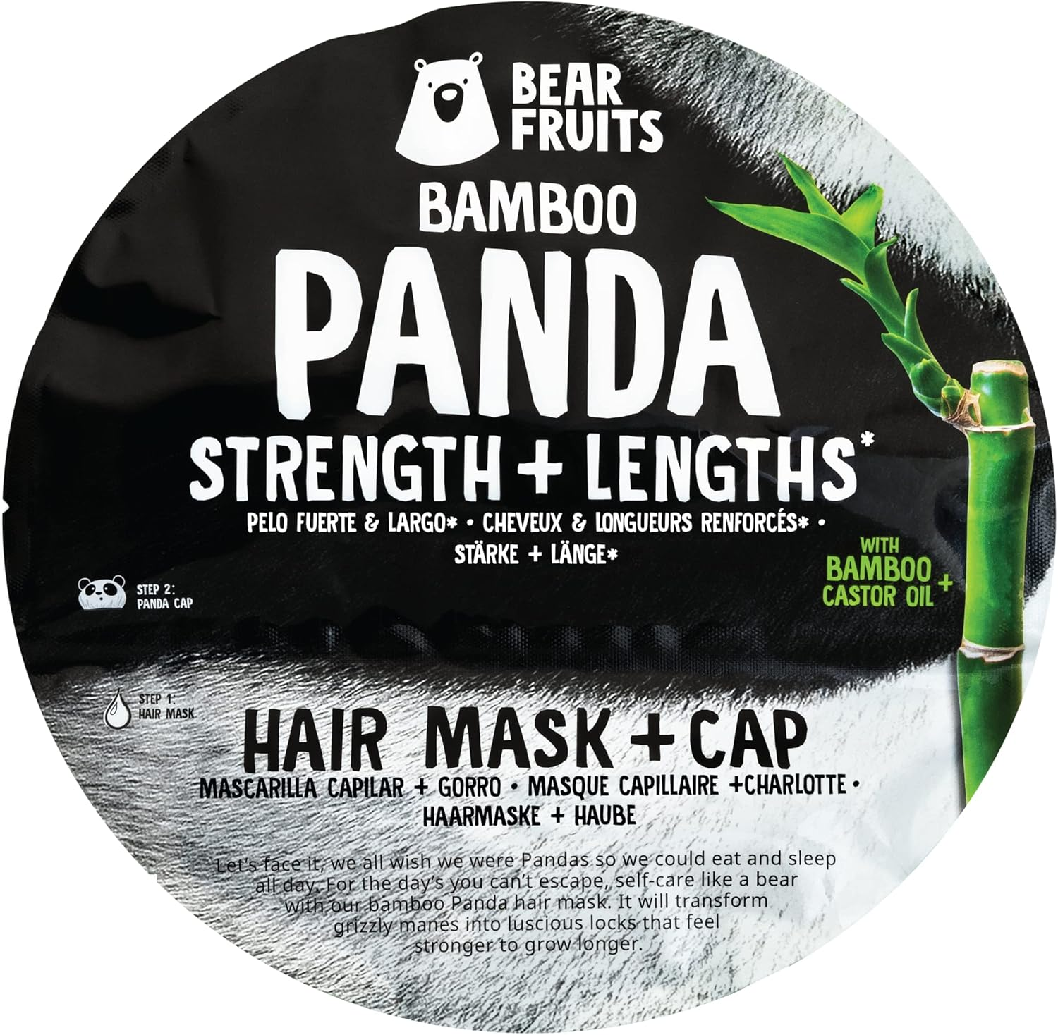 BEAR FRUITS Bamboo Strength and Length Hair Mask with Panda Cap, 20 Ml image number 1