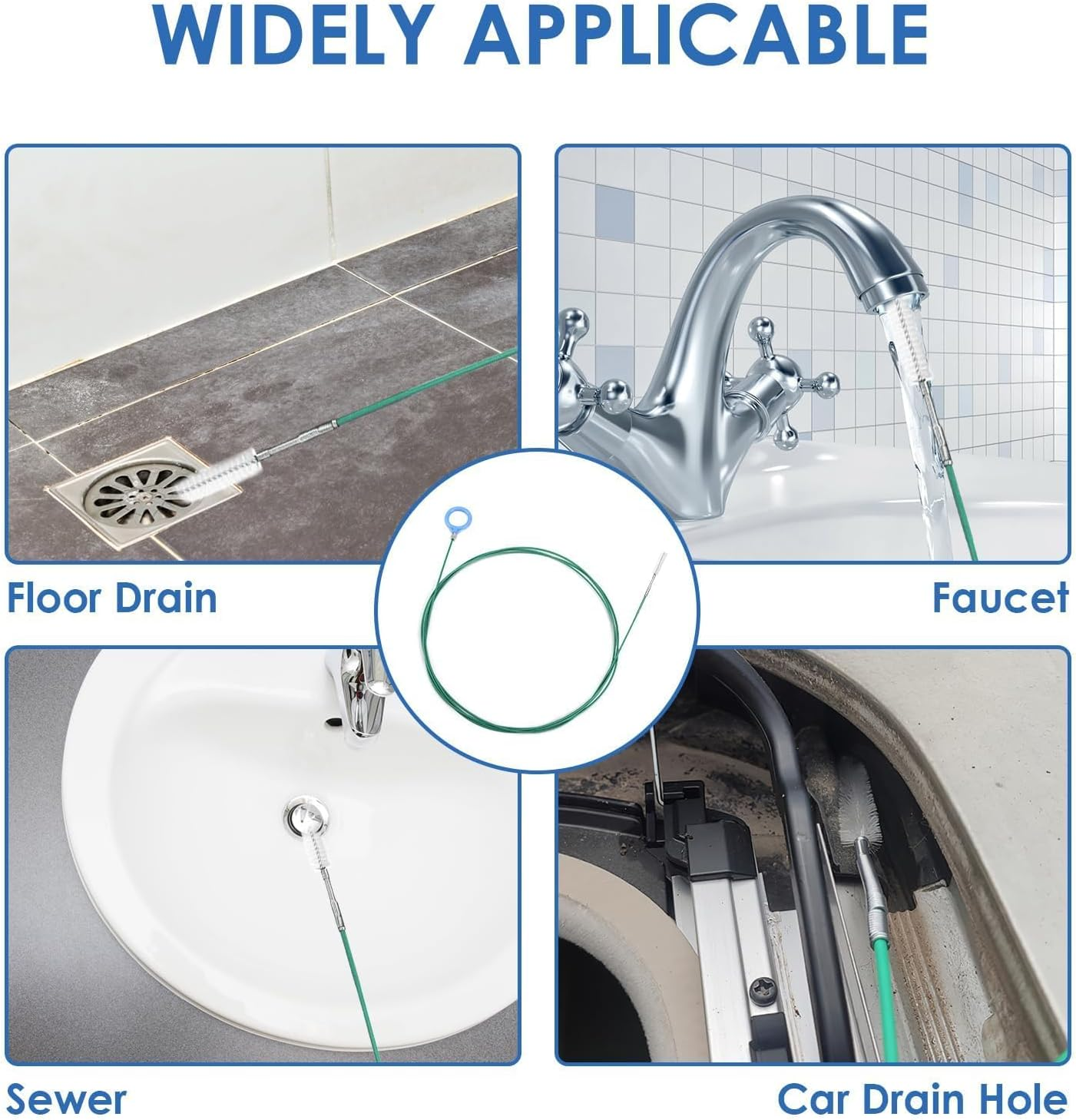 Long and Flexible Sunroof Cleaning Brush (500 Cm) - Drain Cleaner Tool for Pipes - Cleaning Tight Pipes and Bends - Versatile Use in Kitchen, Bathroom, Car and Meh image number 2