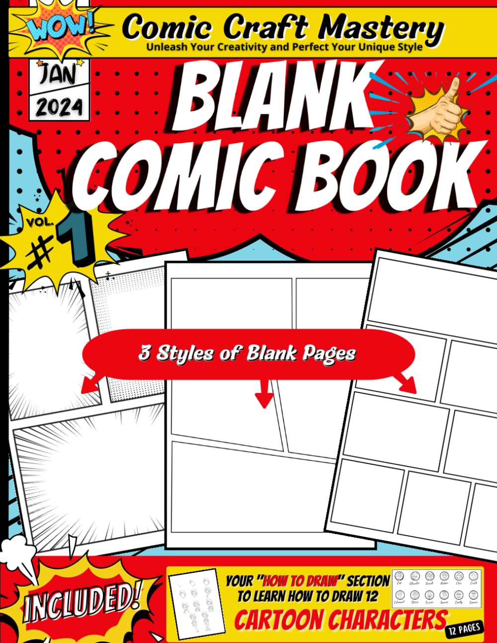 Comic Craft Mastery - Blank Comic Book: Unleash the Comic Artist within - Create Your Own Comic Adventures - Learn How to Draw Comic Characters (12 ... - Blank Comic Book Panels - Comic Sketch Book