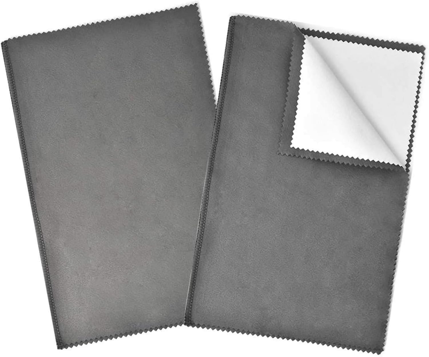 GHQHSQ 2Pcs Jewelry Polishing Cleaning Cloth Large 10'' X 12'' for Sterling Silver Jewelry Gold, Diamond, Platinum, Precious Stones, Coins (Gray) image number 6